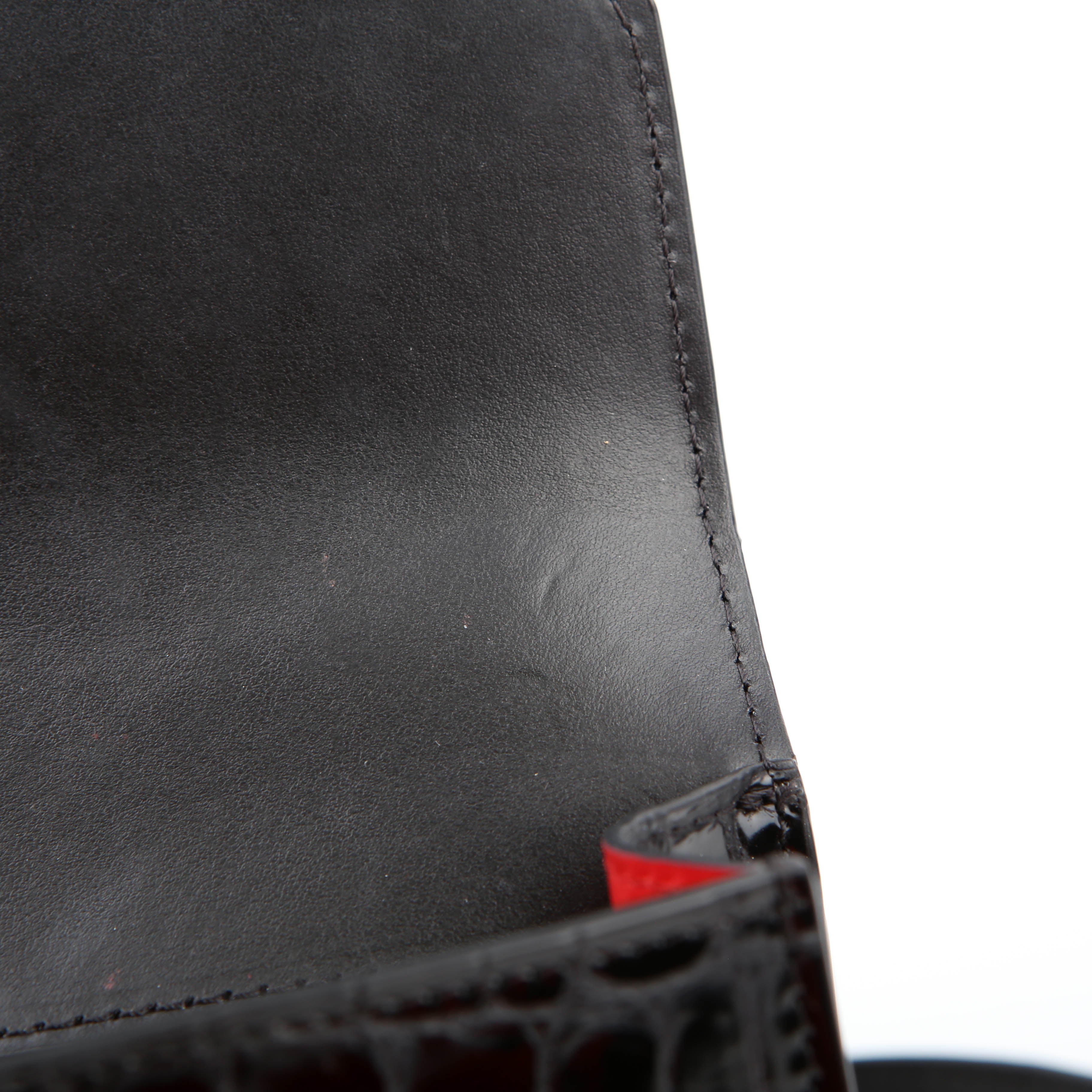 Loubi54 Small Chain Croc Embossed Black