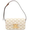 Claude Triomphe Shoulder Bag Canvas/Calfskin White