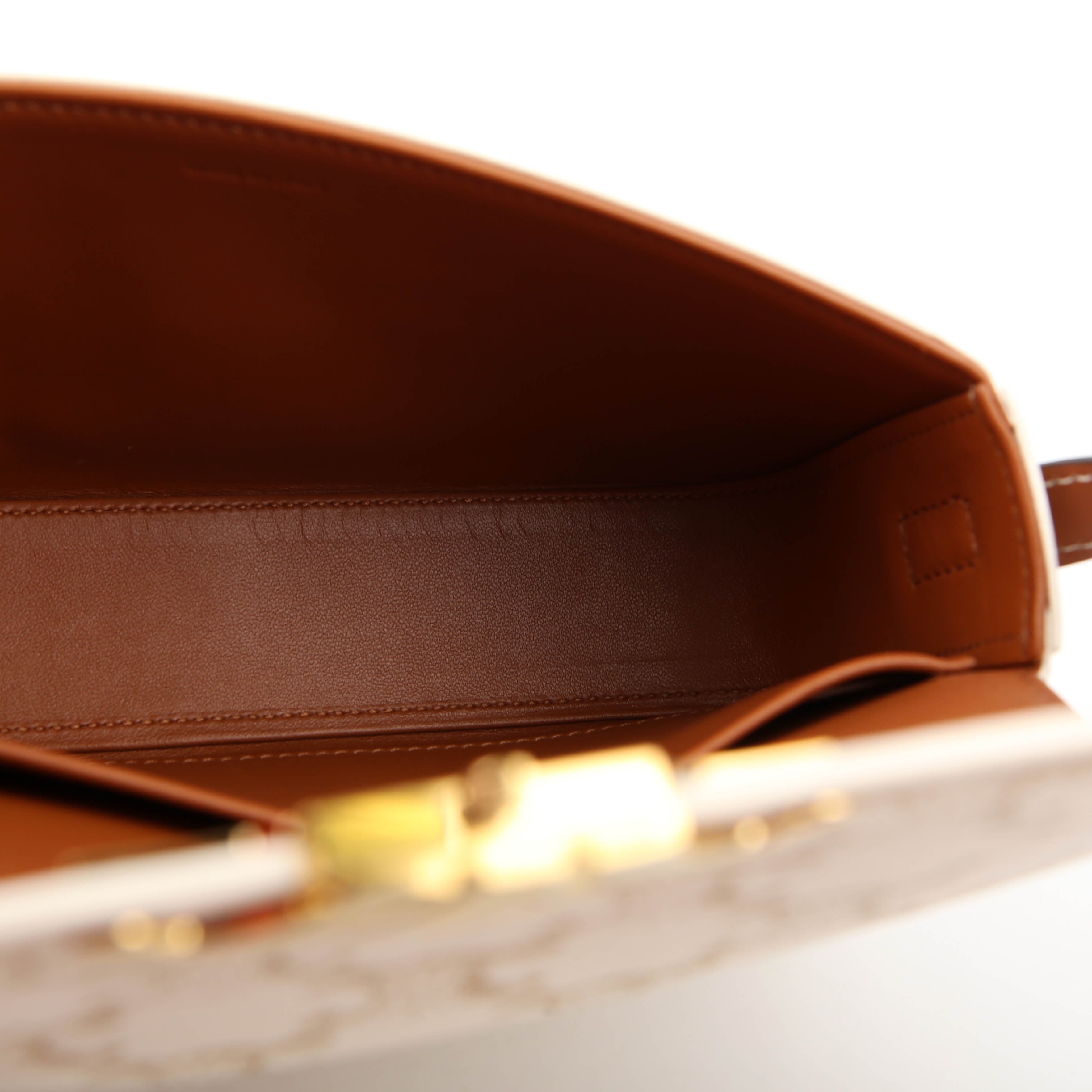 Claude Triomphe Shoulder Bag Canvas/Calfskin White