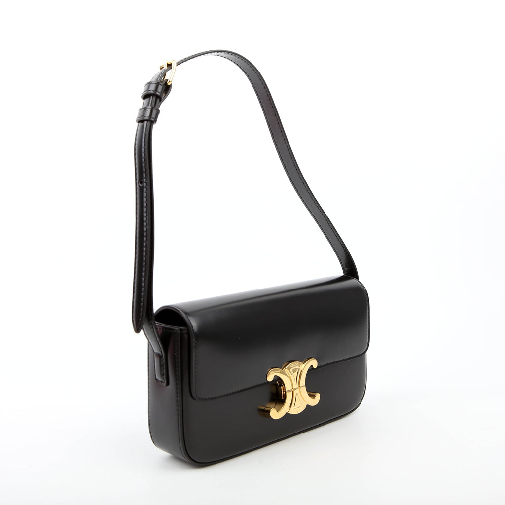Claude Shoulder Bag Calfskin Black