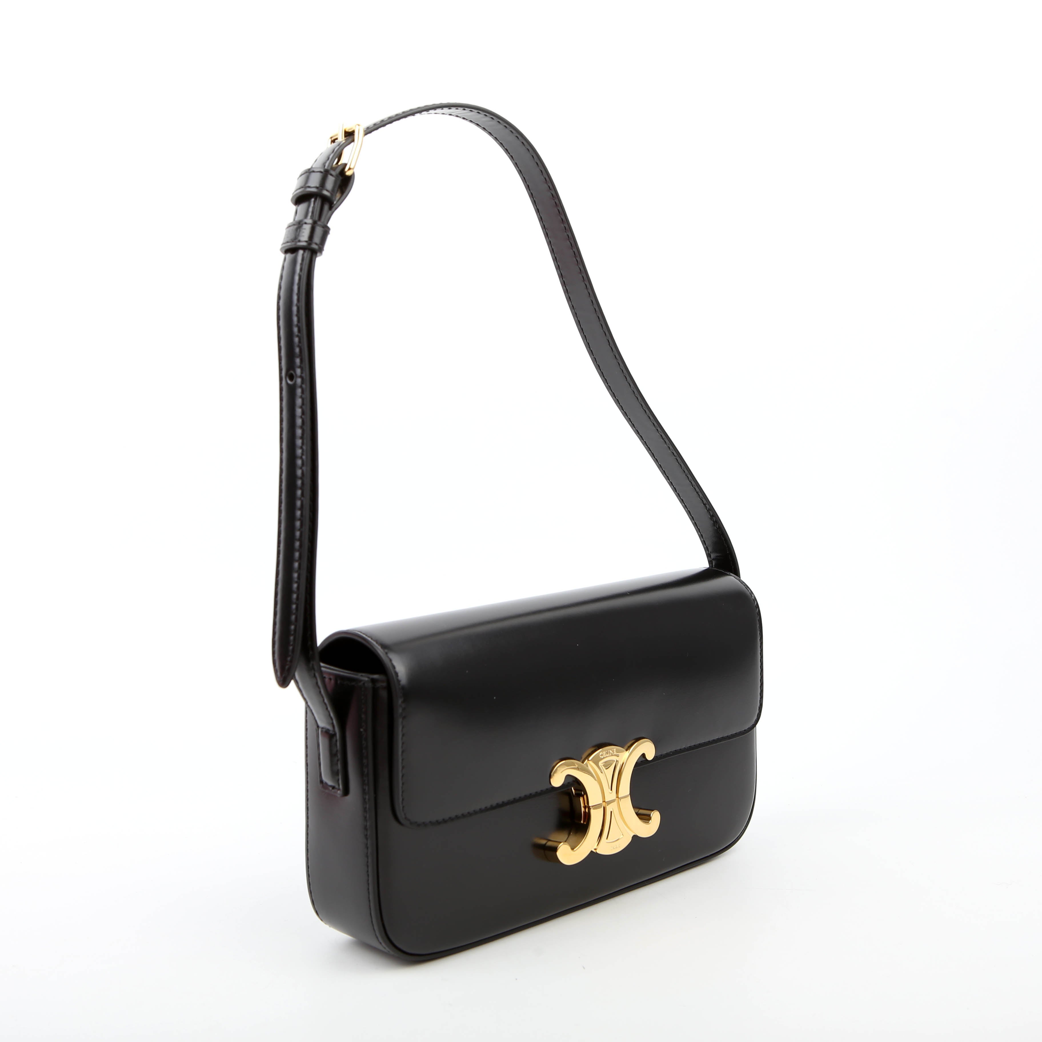 Claude Shoulder Bag Calfskin Black