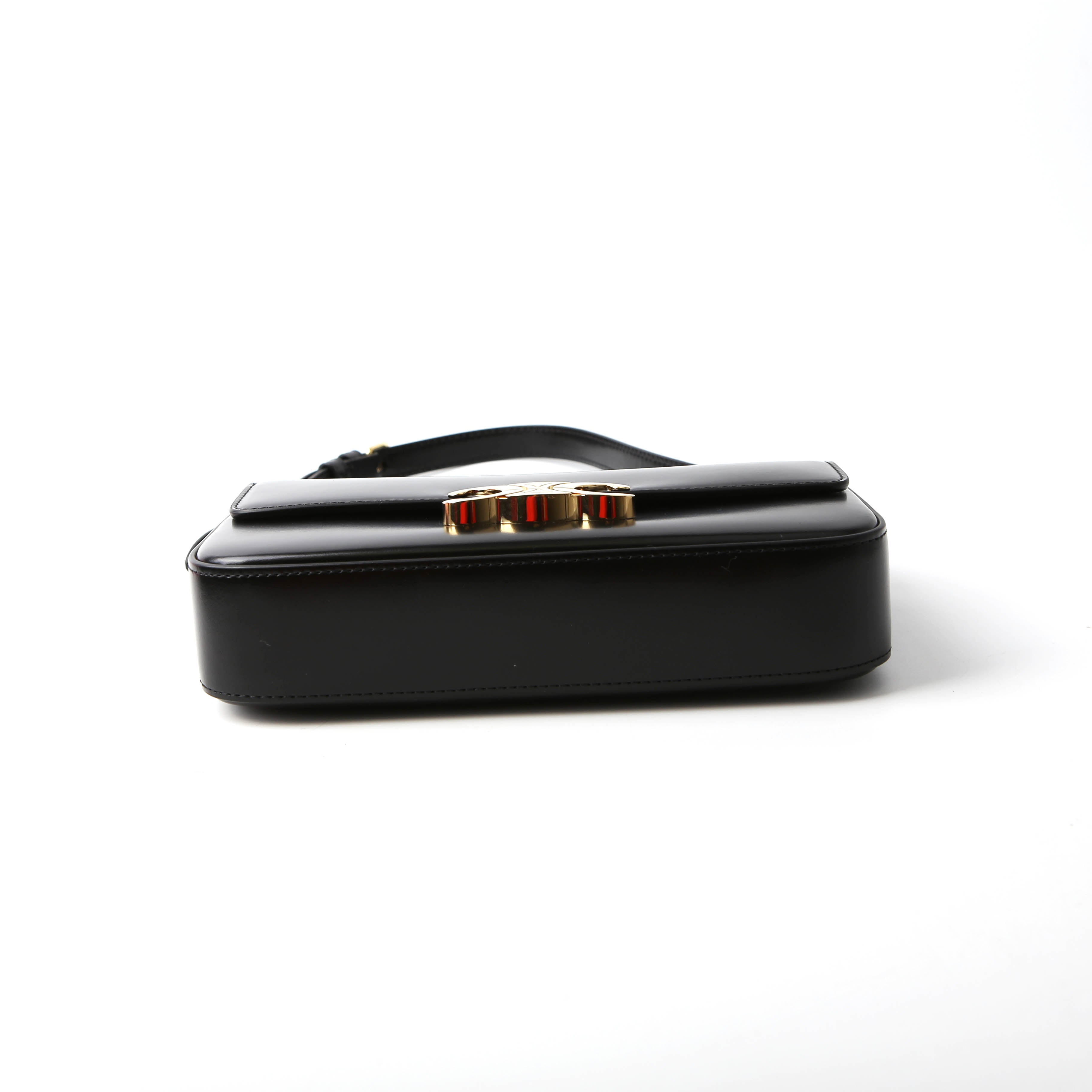 Claude Shoulder Bag Calfskin Black