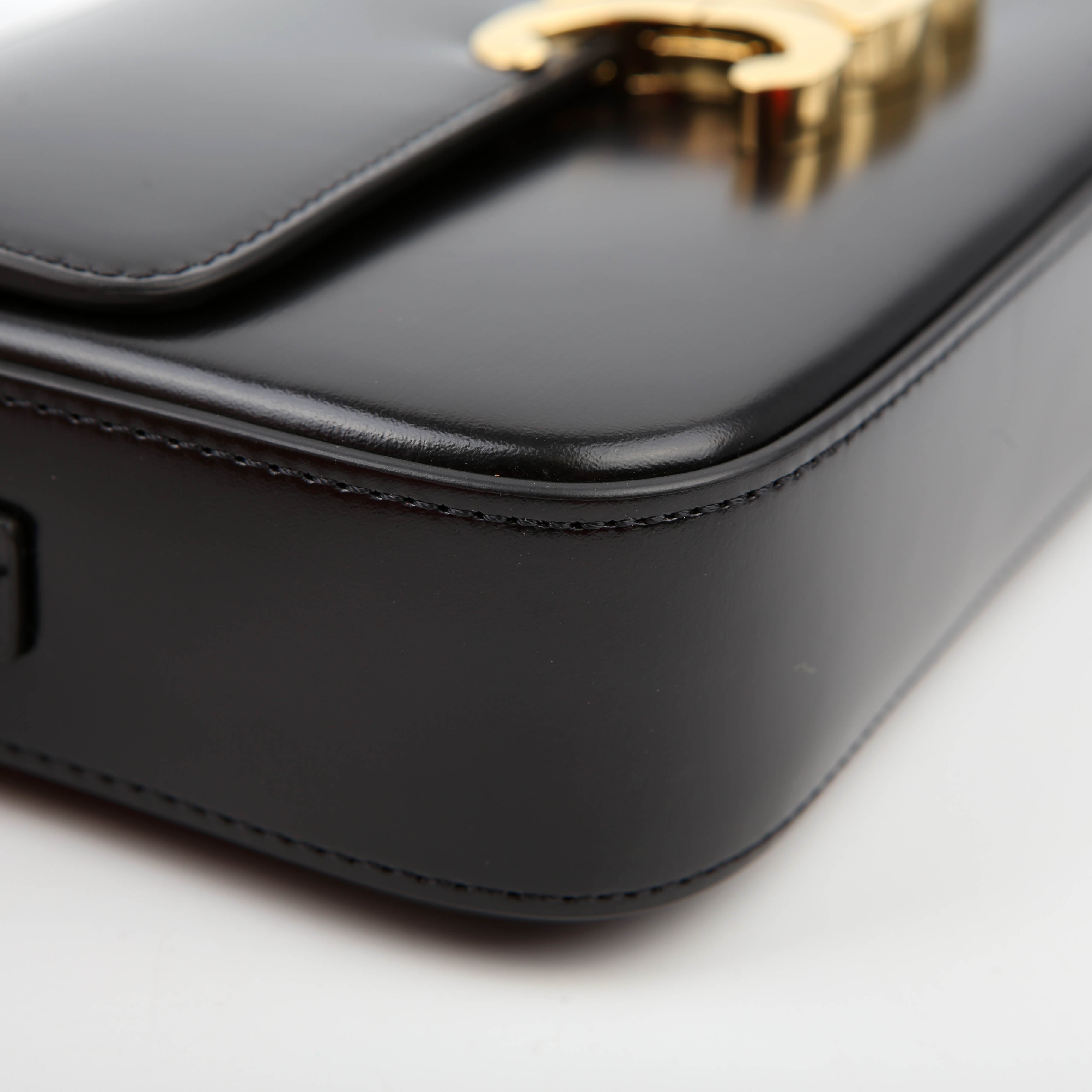 Claude Shoulder Bag Calfskin Black
