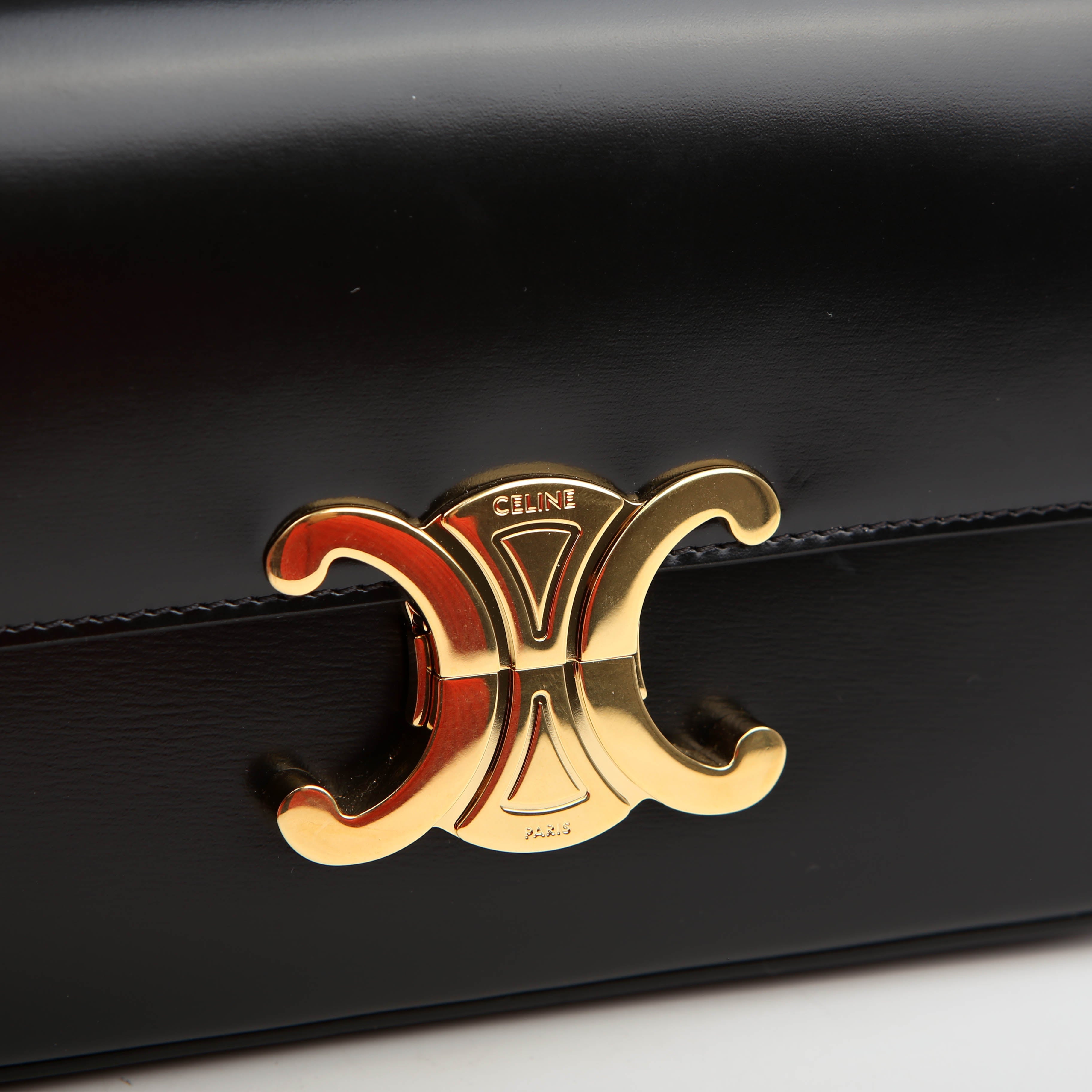 Claude Shoulder Bag Calfskin Black