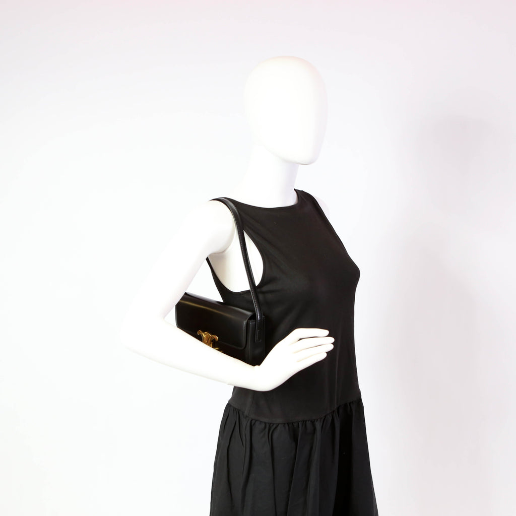 Claude Shoulder Bag Calfskin Black