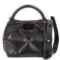 Roman Stud Top Handle Small Black