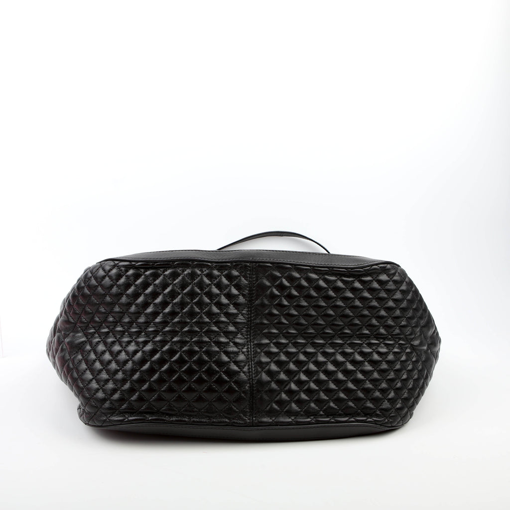 Greca Goddess Tote Leather Black