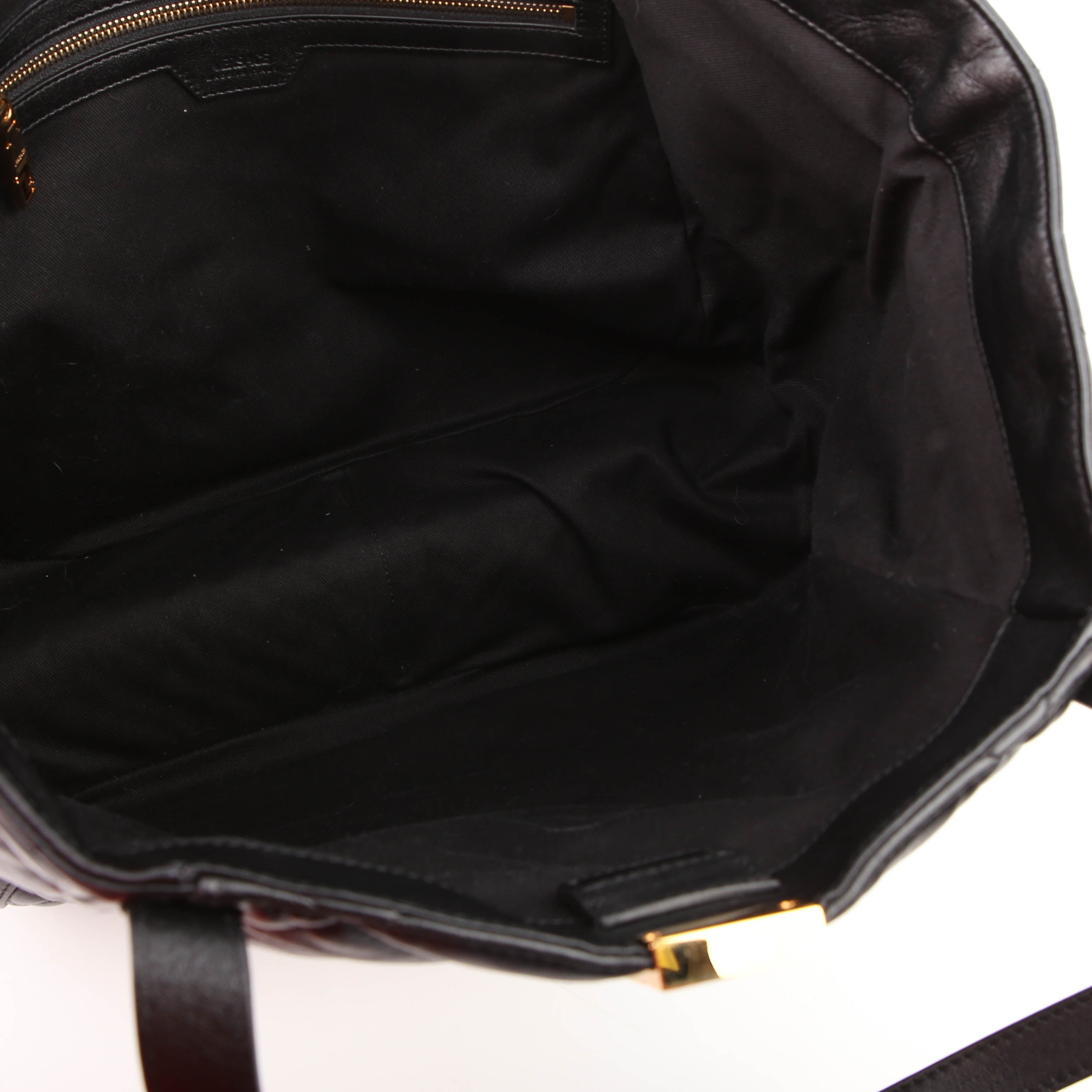 Greca Goddess Tote Leather Black