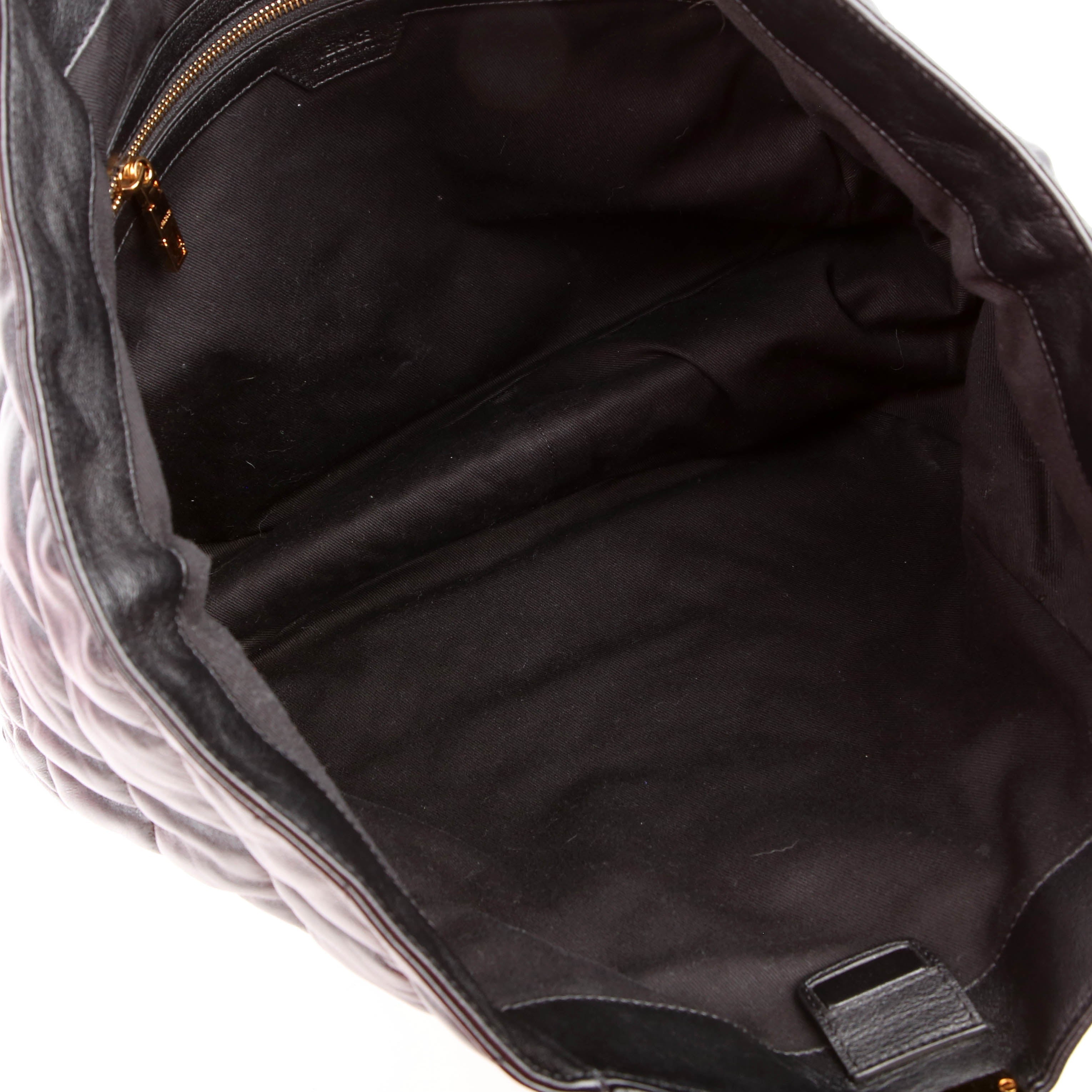 Greca Goddess Tote Leather Black
