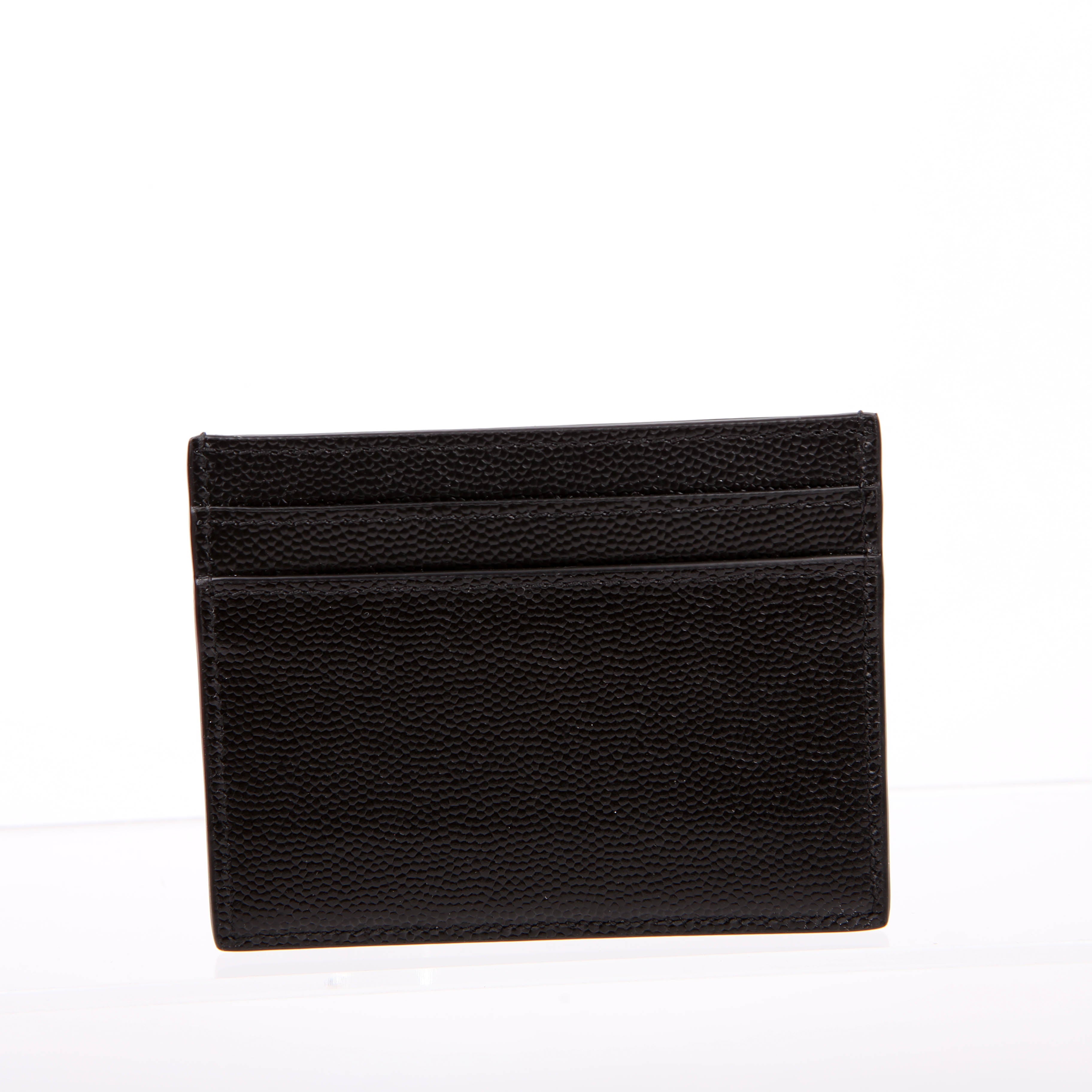 375946 Paris Grain Leather Card Holder Black