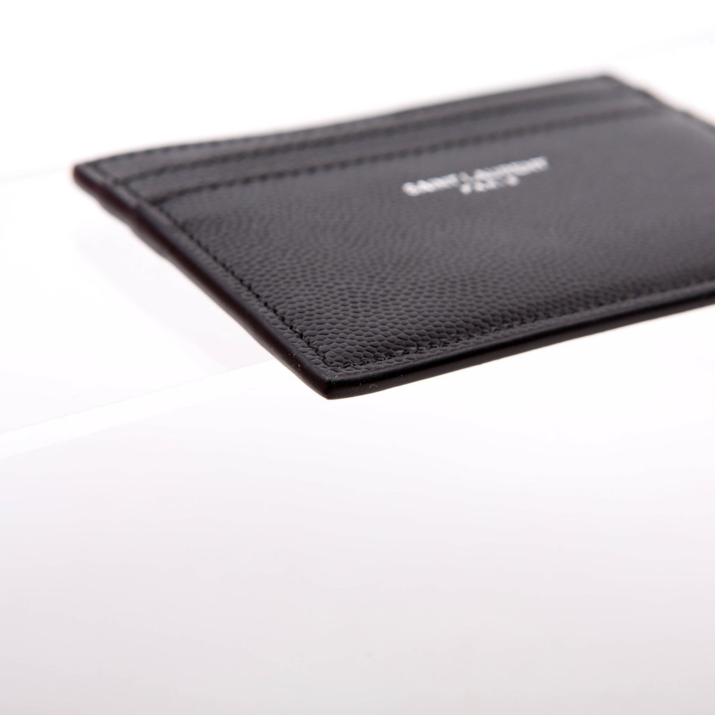 375946 Paris Grain Leather Card Holder Black