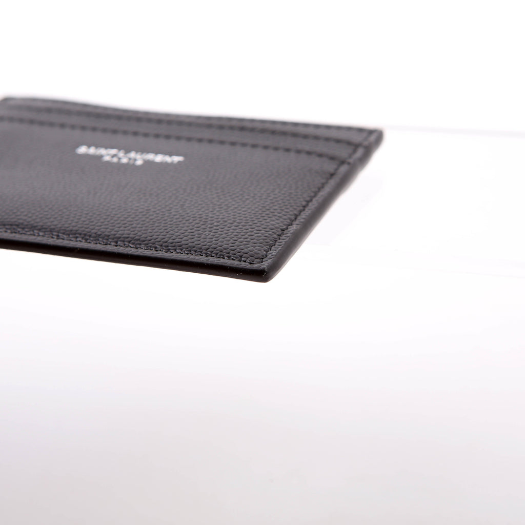 375946 Paris Grain Leather Card Holder Black