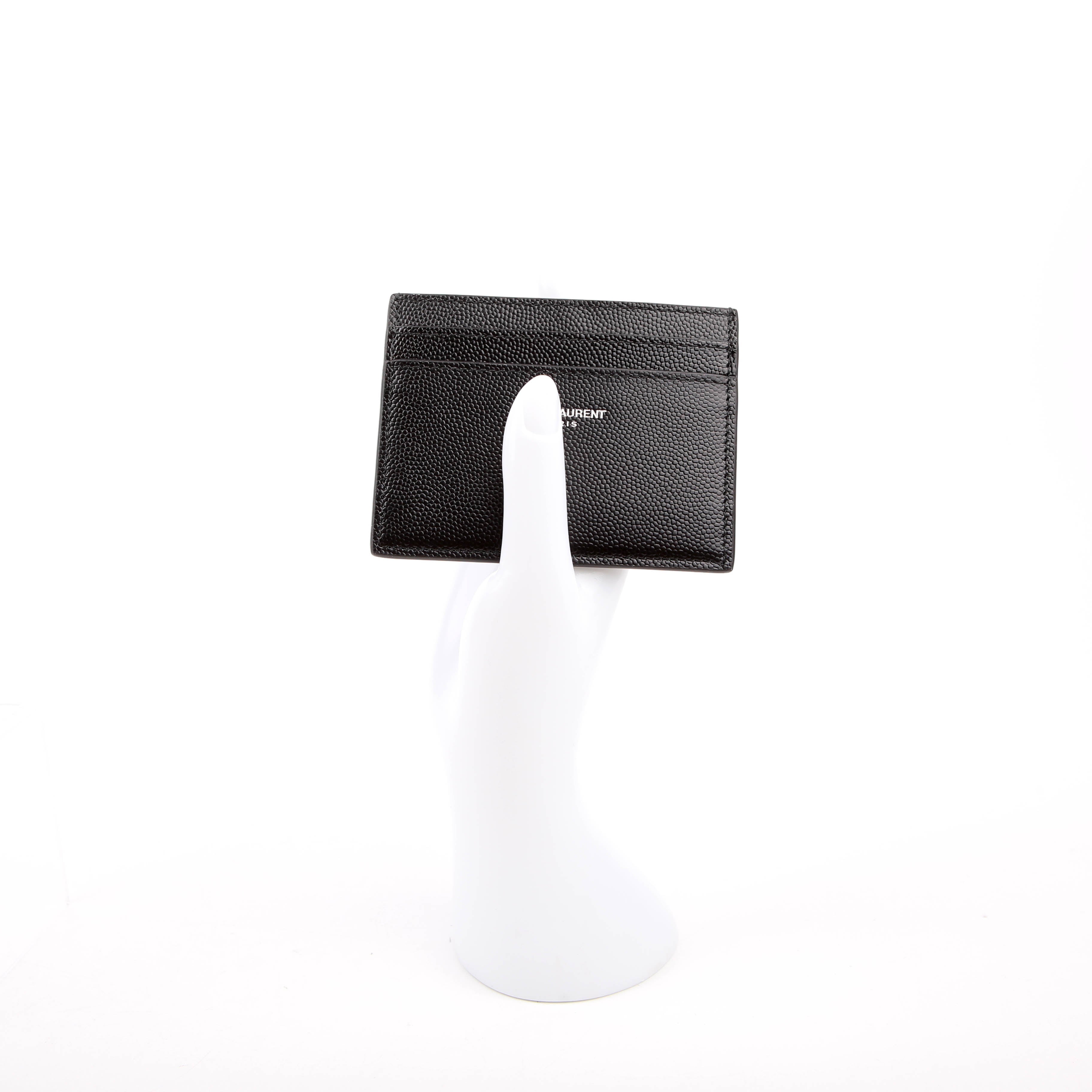 375946 Paris Grain Leather Card Holder Black