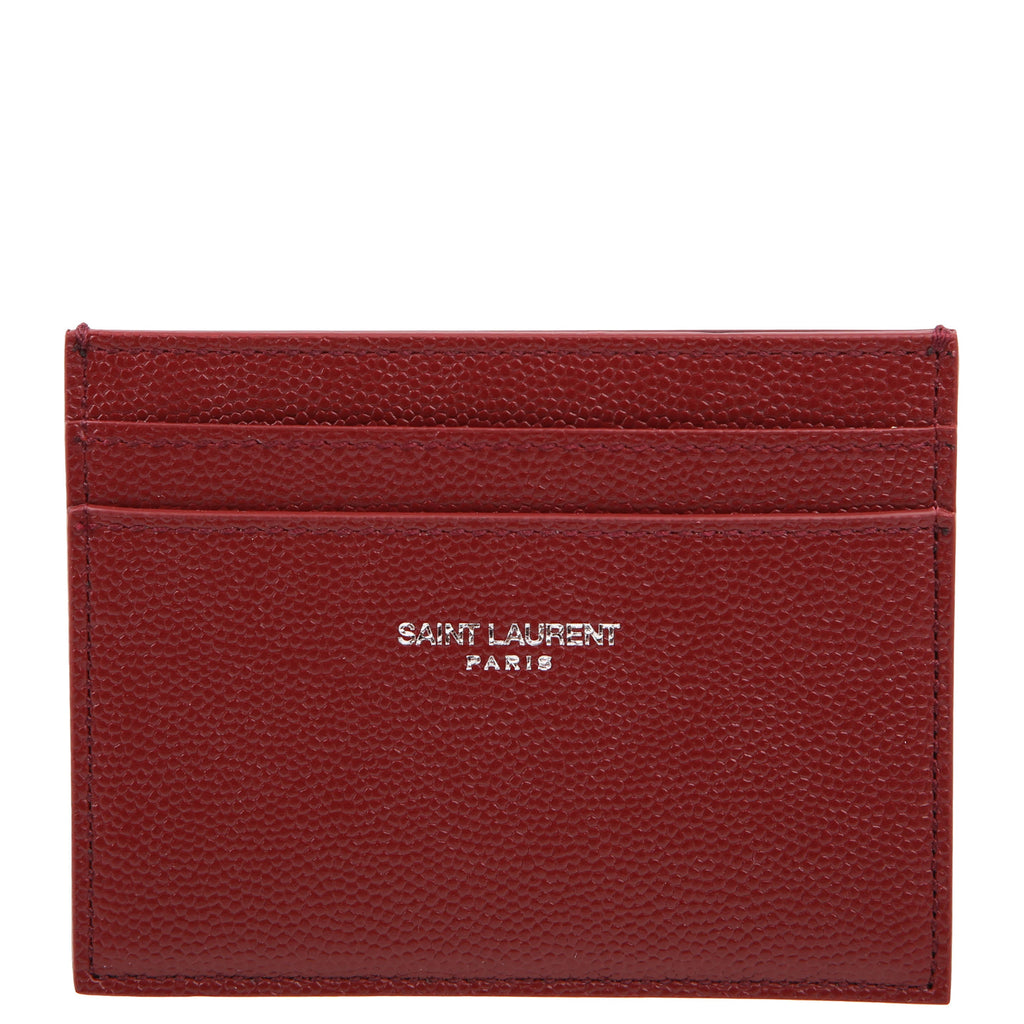 375946 Paris Grain Leather Card Holder Burgundy