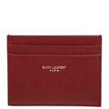 375946 Paris Grain Leather Card Holder Burgundy