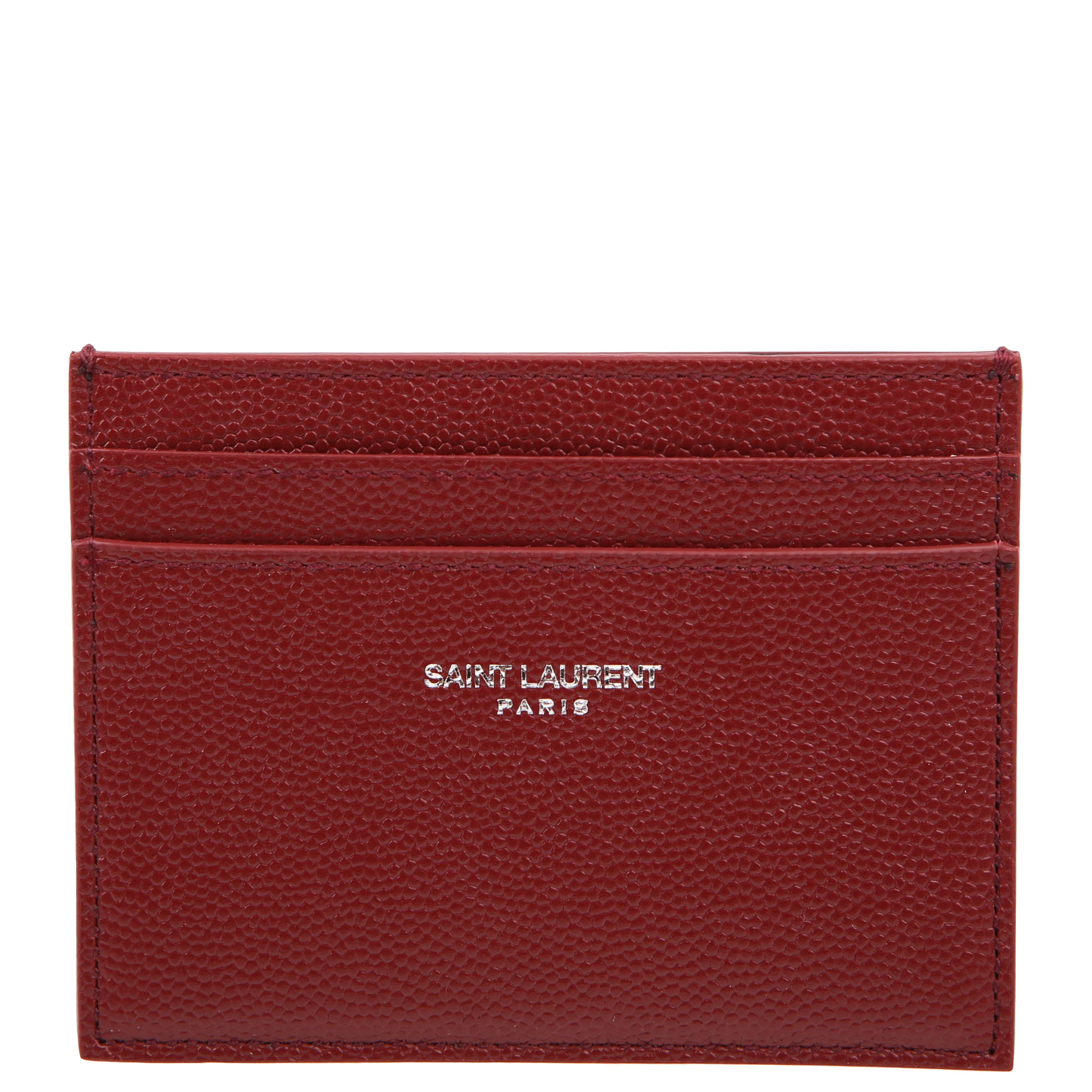 375946 Paris Grain Leather Card Holder Burgundy