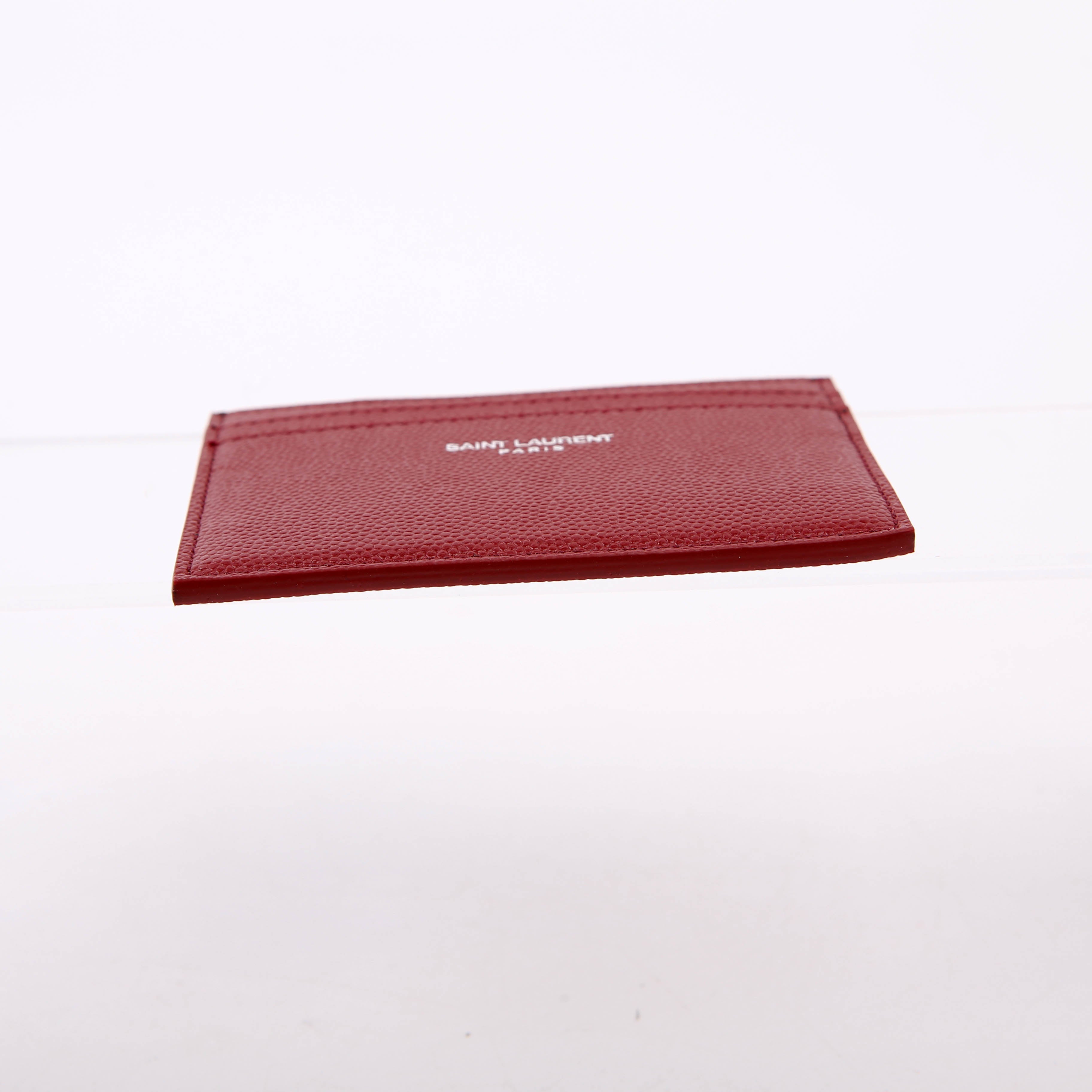 375946 Paris Grain Leather Card Holder Burgundy