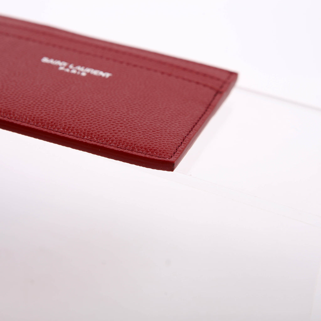 375946 Paris Grain Leather Card Holder Burgundy