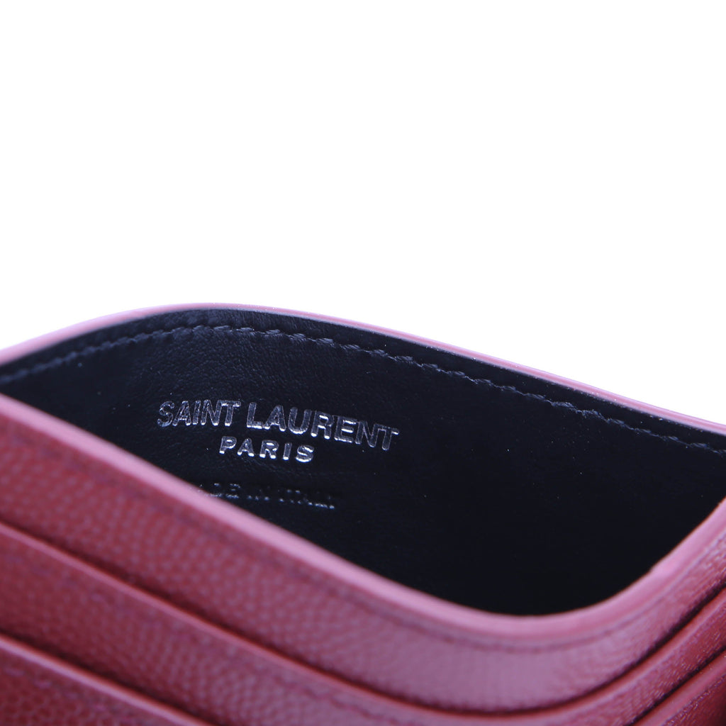 375946 Paris Grain Leather Card Holder Burgundy