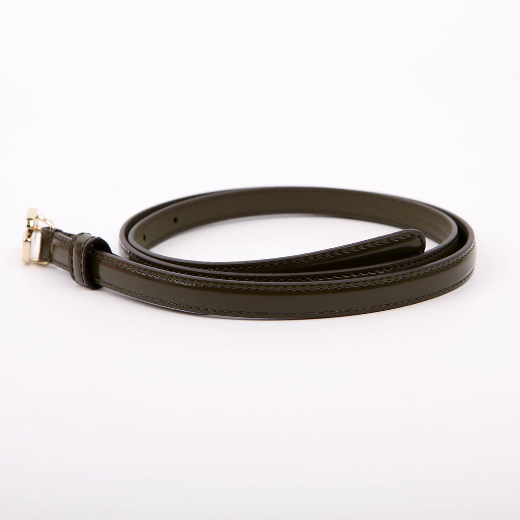 Gucci 805710 GG Marmont Thin Patent Belt Size 85/34 Green