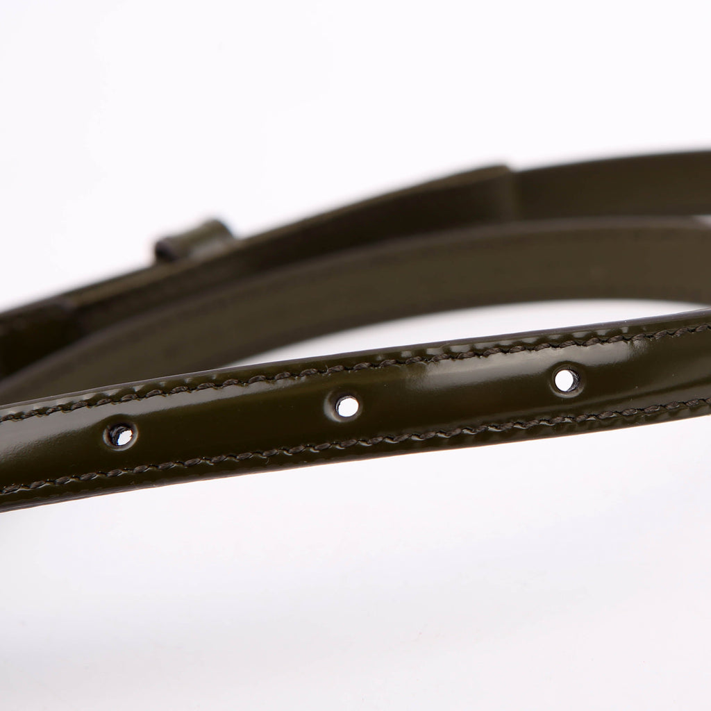 Gucci 805710 GG Marmont Thin Patent Belt Size 85/34 Green