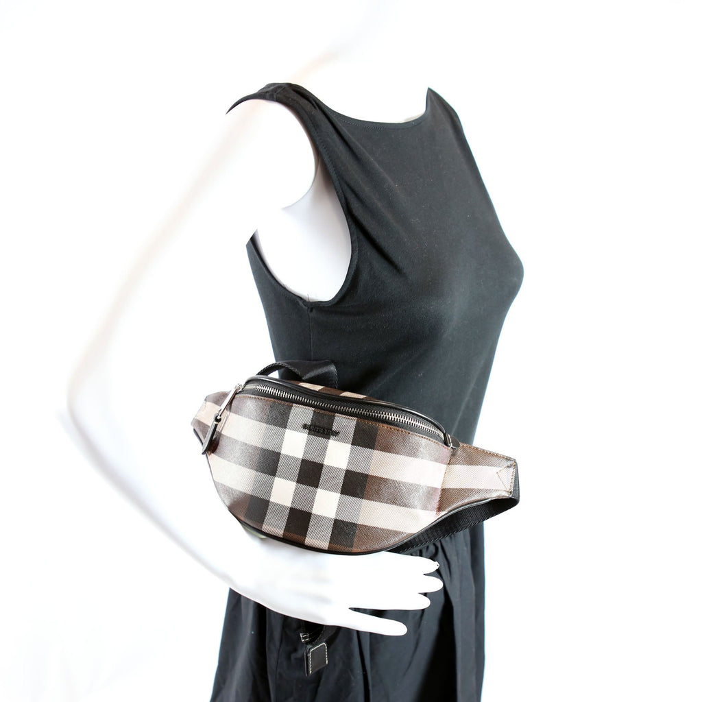 Cason Mini E-Canvas Check Belt Bag