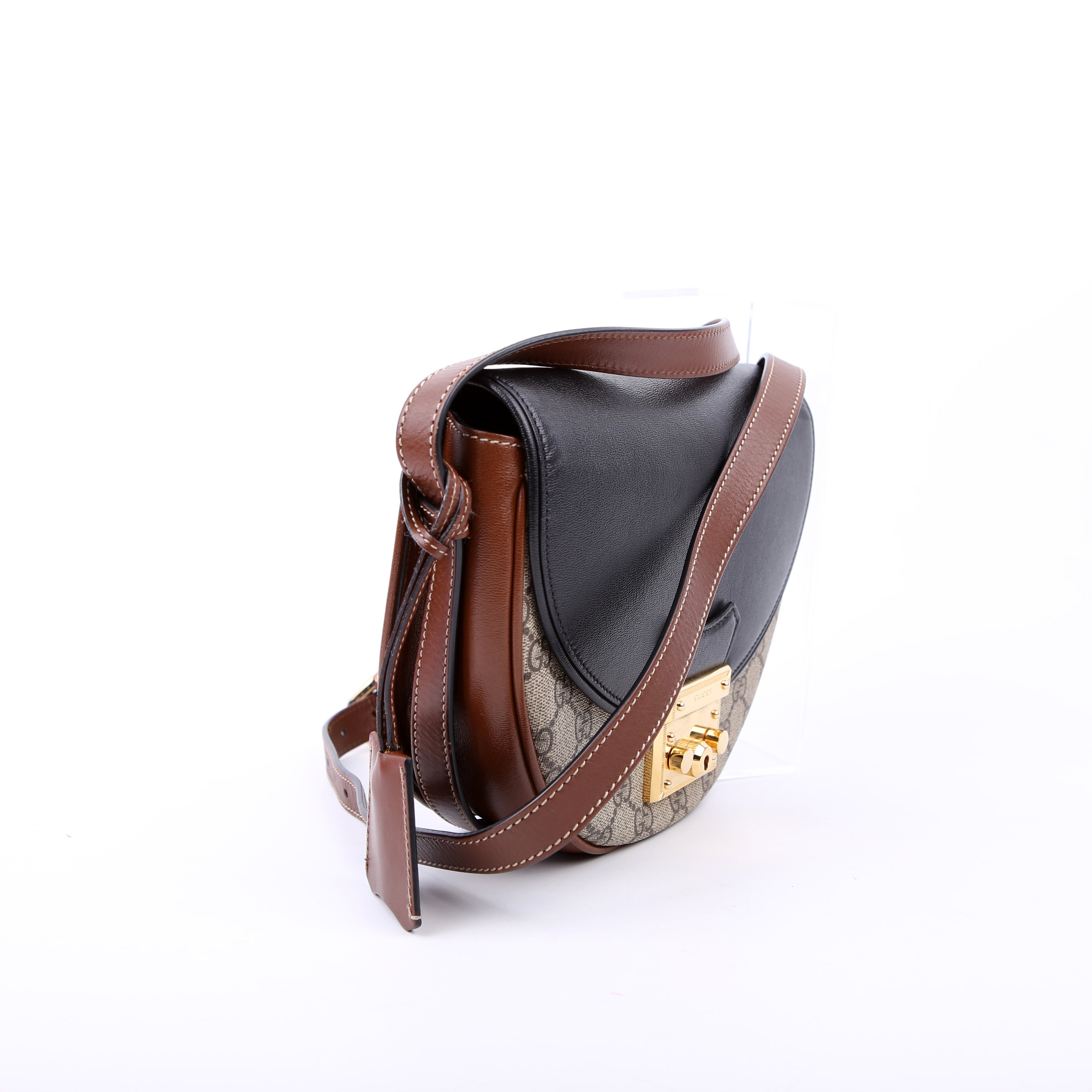 644524 Padlock GG Supreme Small Messenger Brown/Black
