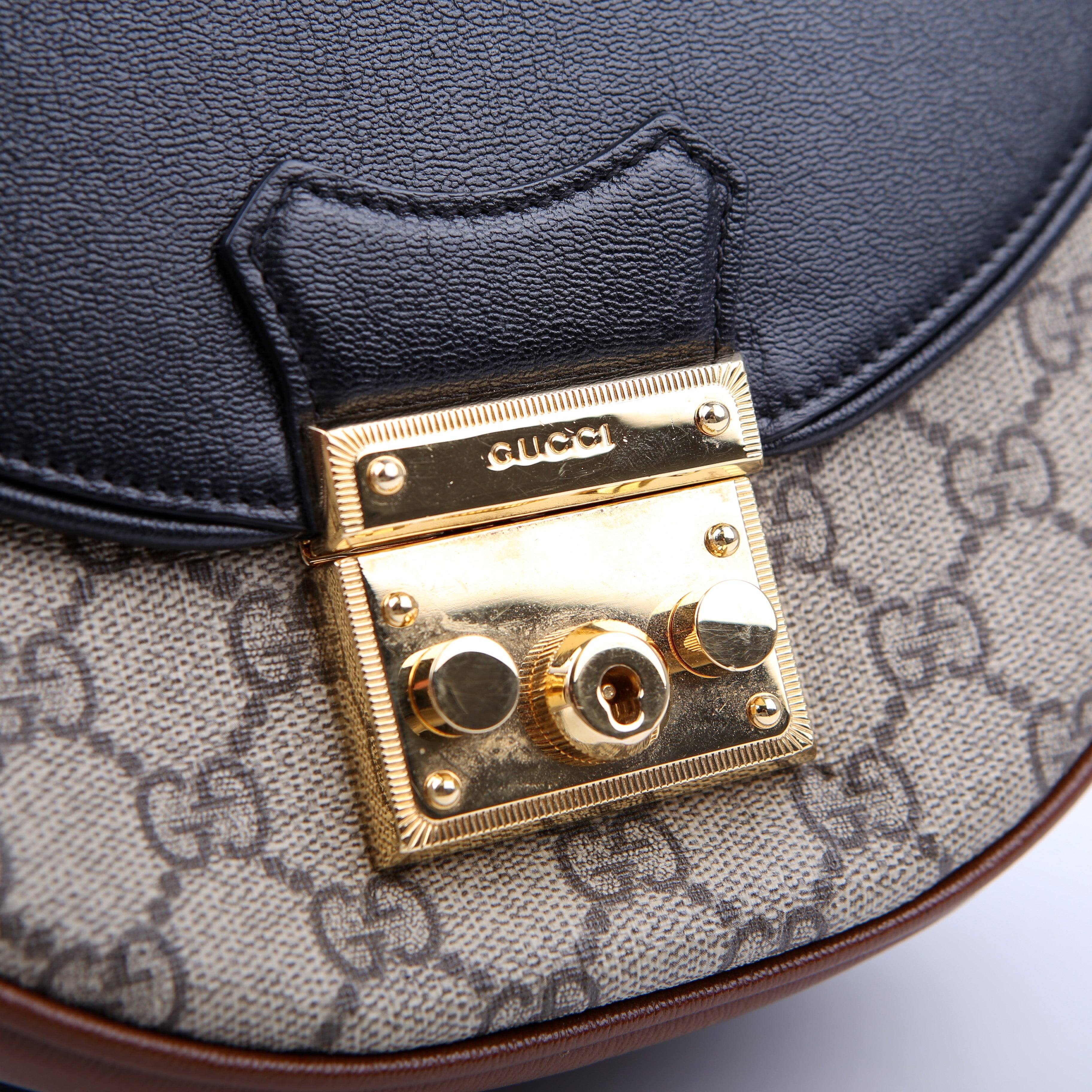 644524 Padlock GG Supreme Small Messenger Brown/Black