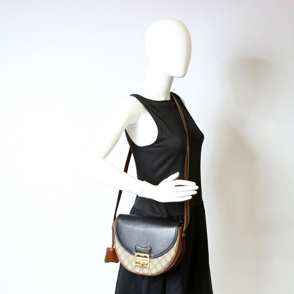 644524 Padlock GG Supreme Small Messenger Brown/Black