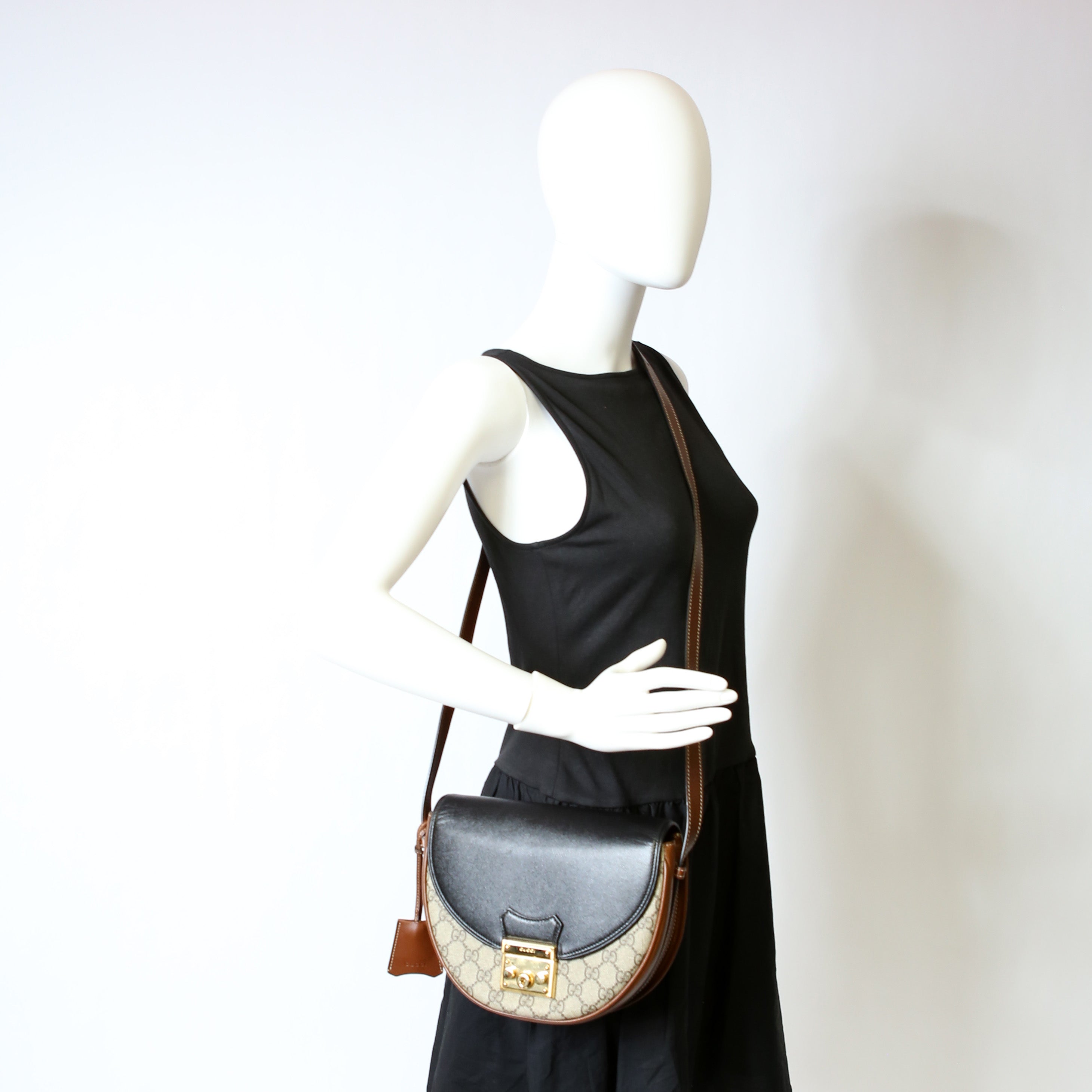 644524 Padlock GG Supreme Small Messenger Brown/Black