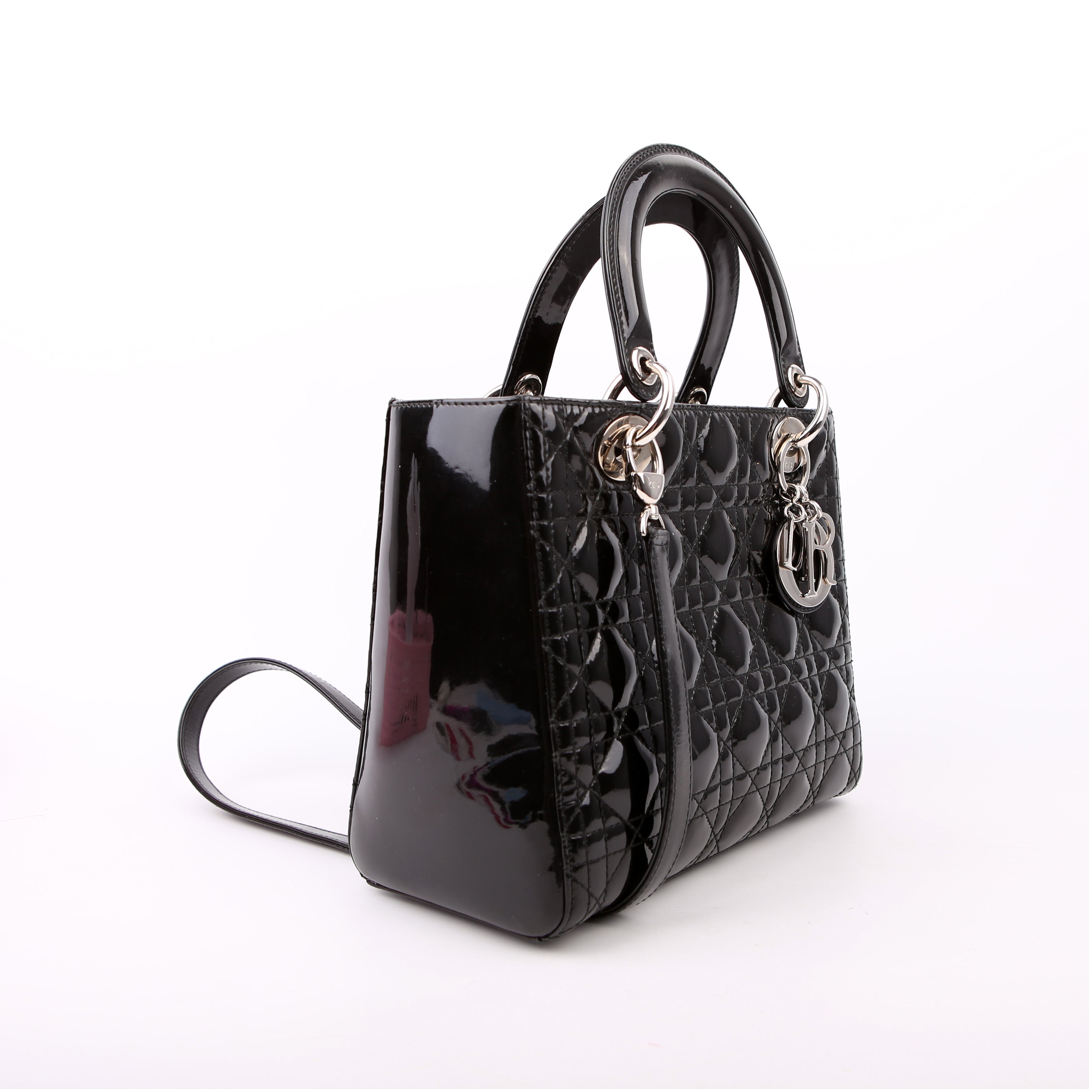 Lady Dior Medium Patent Black