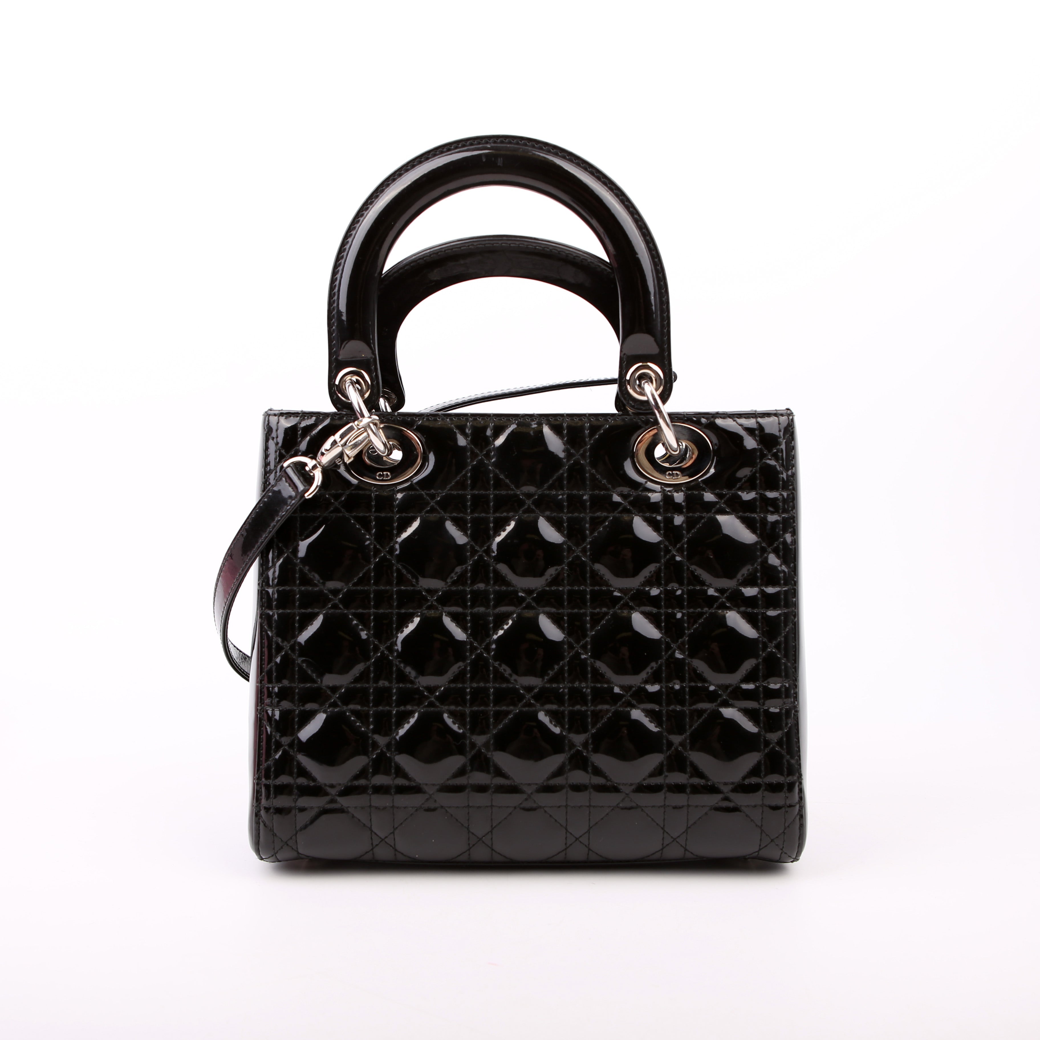 Lady Dior Medium Patent Black