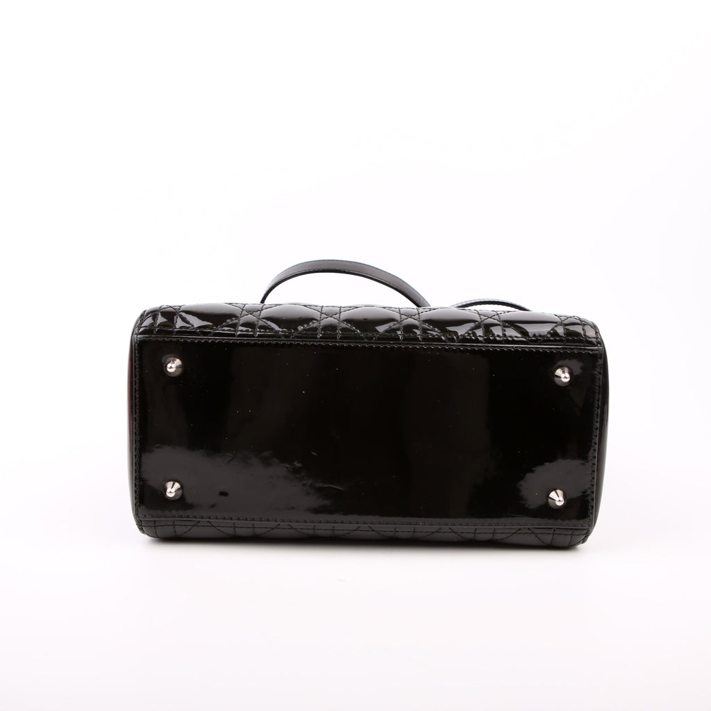 Lady Dior Medium Patent Black