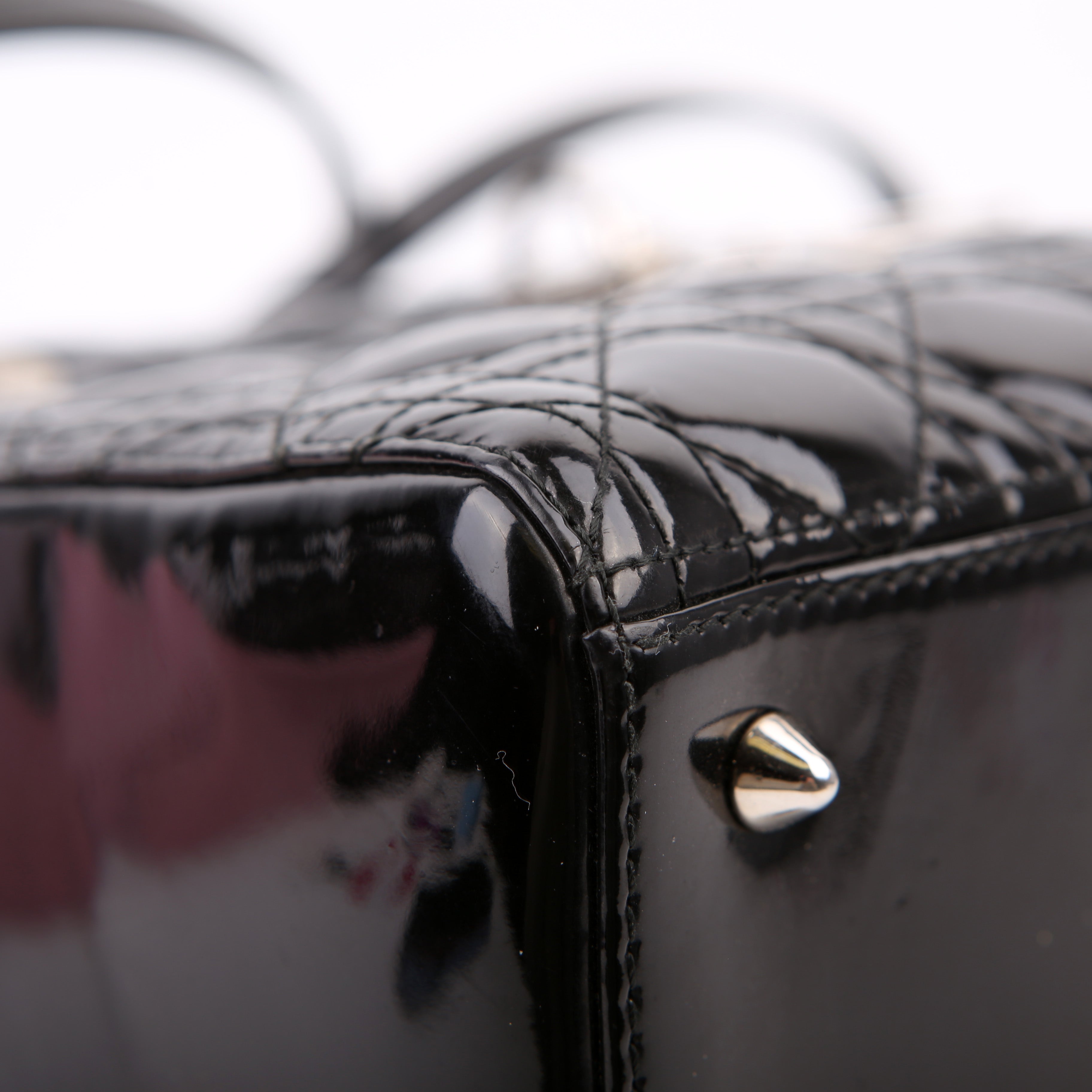 Lady Dior Medium Patent Black
