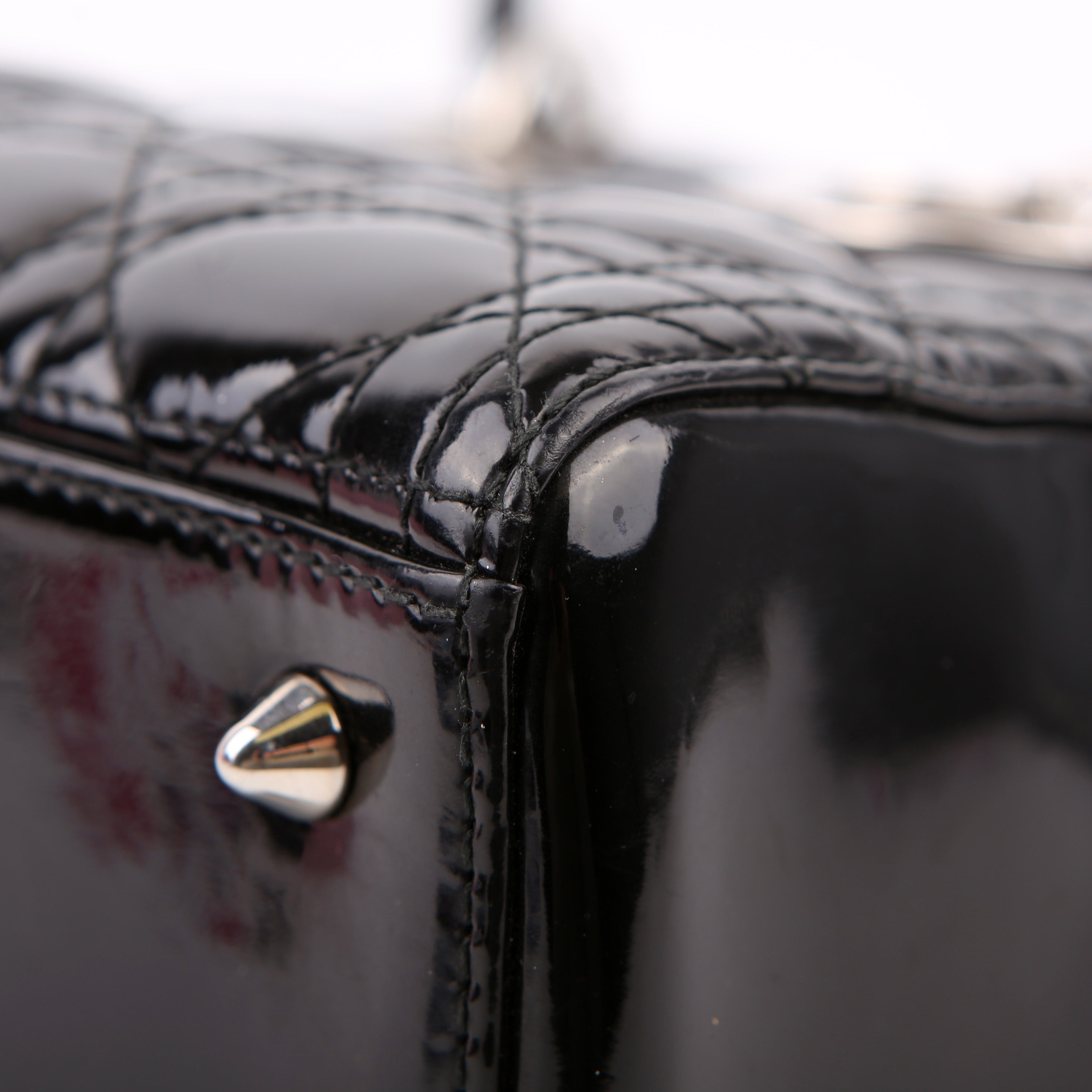 Lady Dior Medium Patent Black