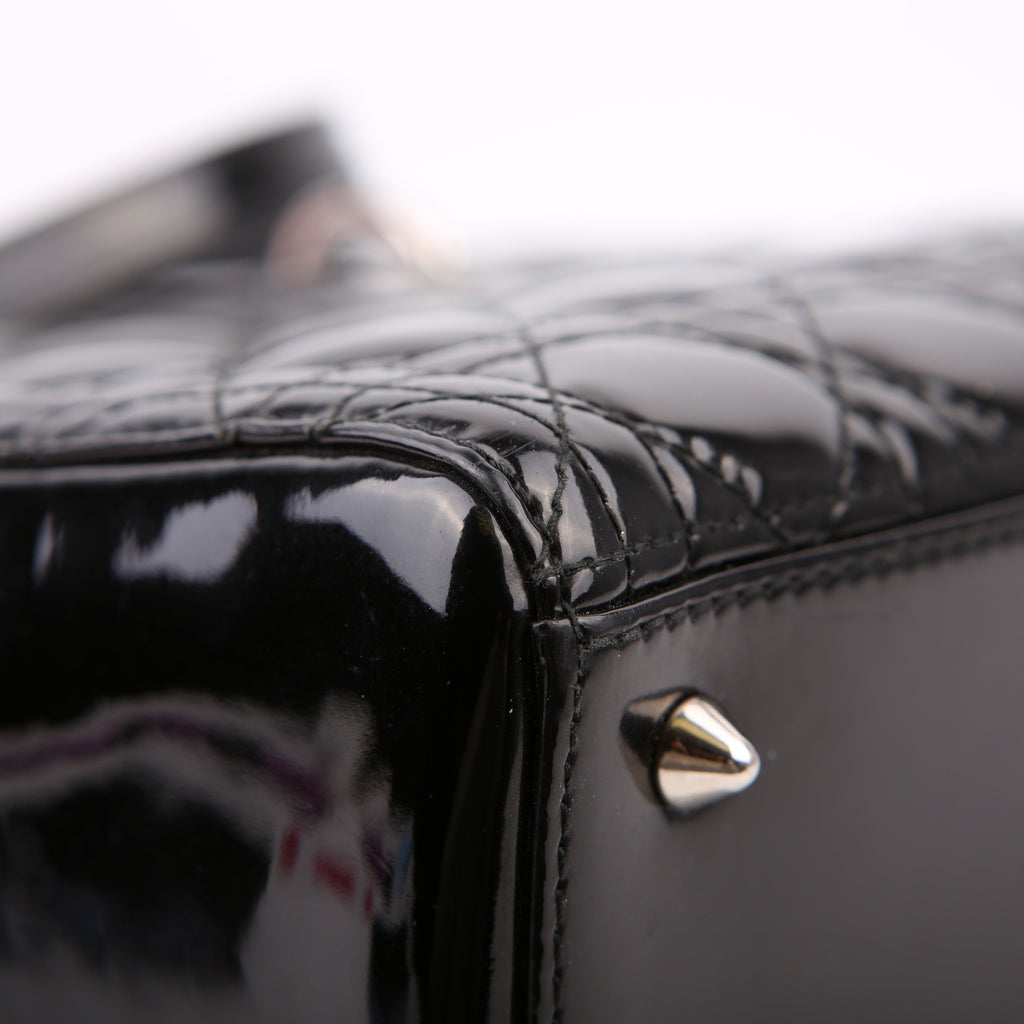 Lady Dior Medium Patent Black