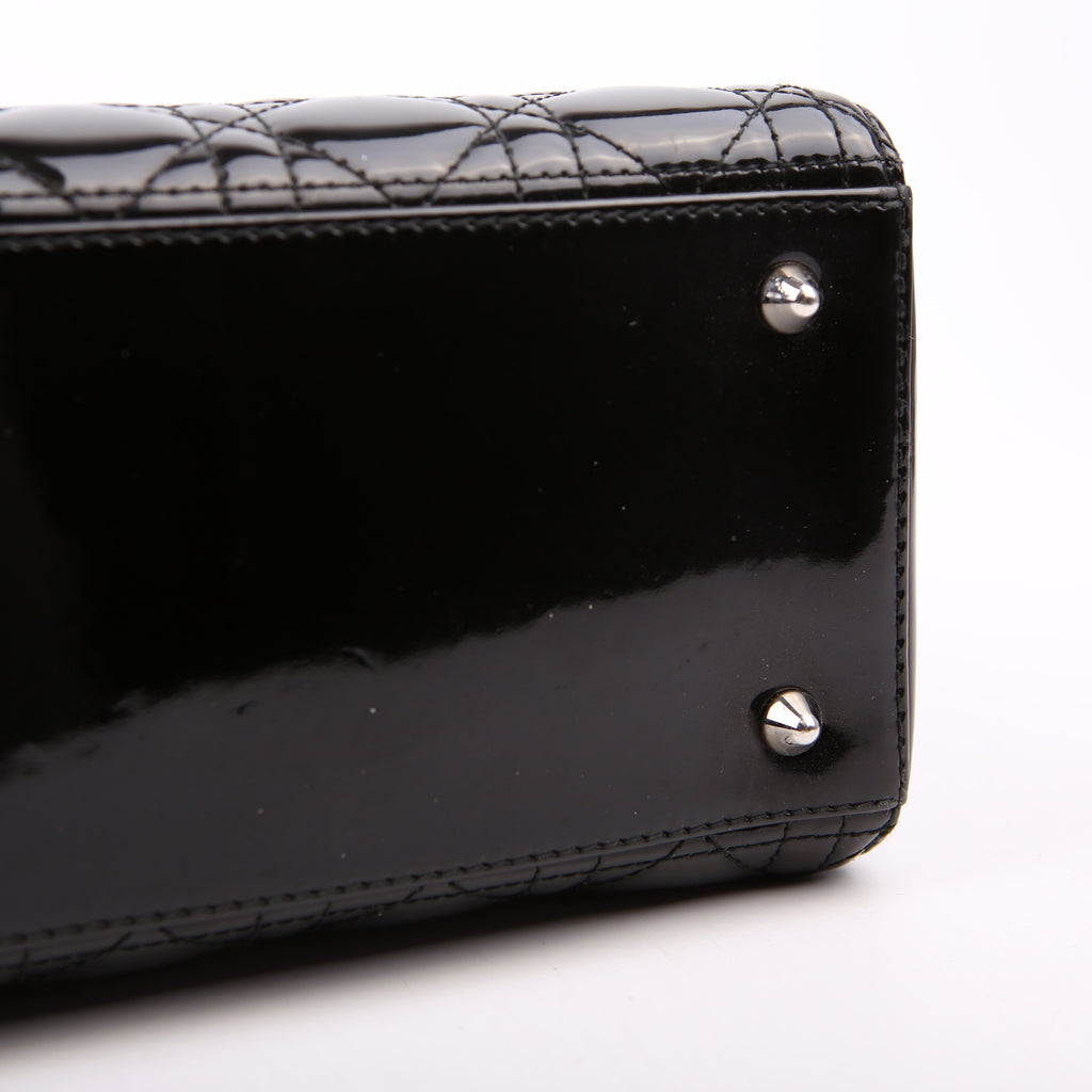 Lady Dior Medium Patent Black