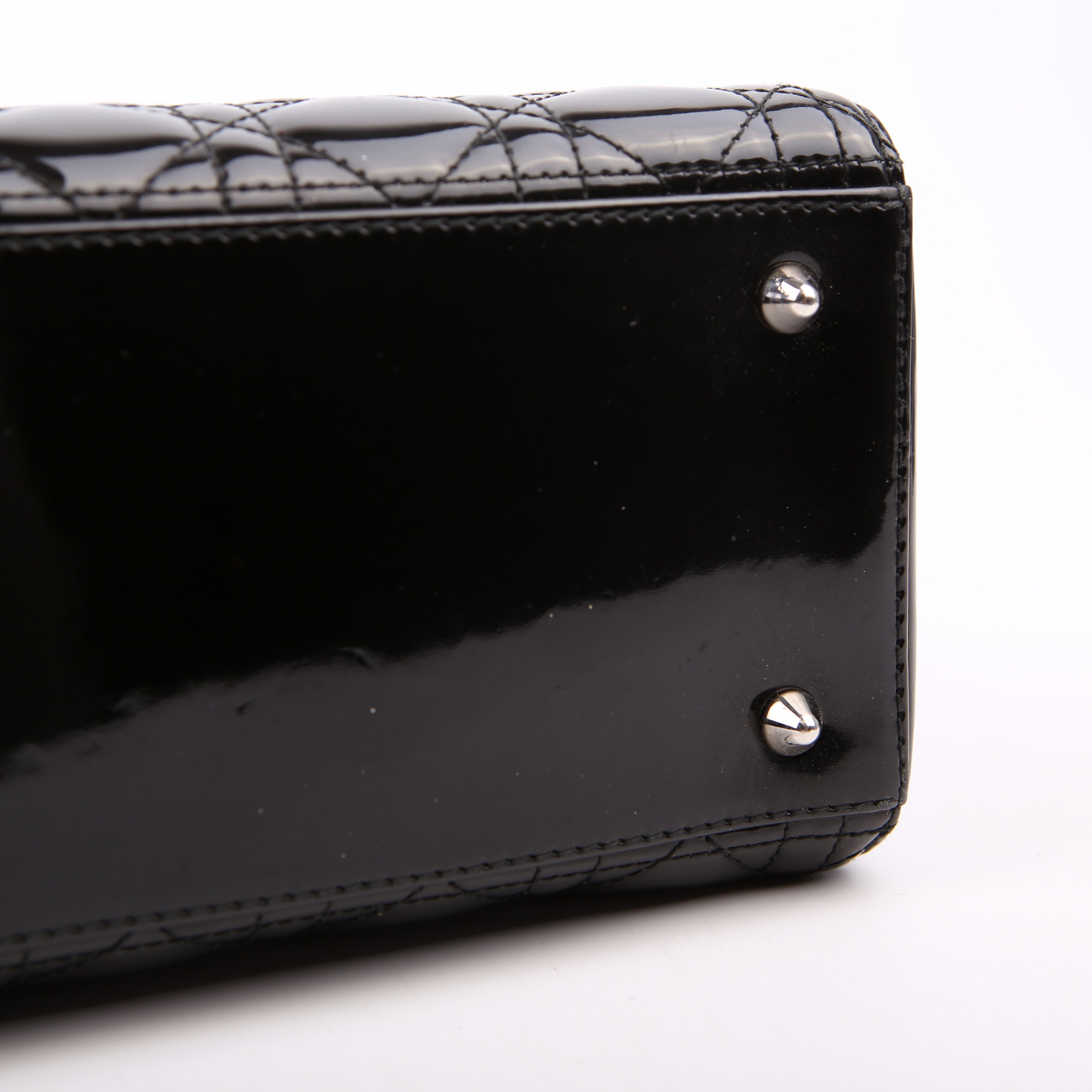 Lady Dior Medium Patent Black