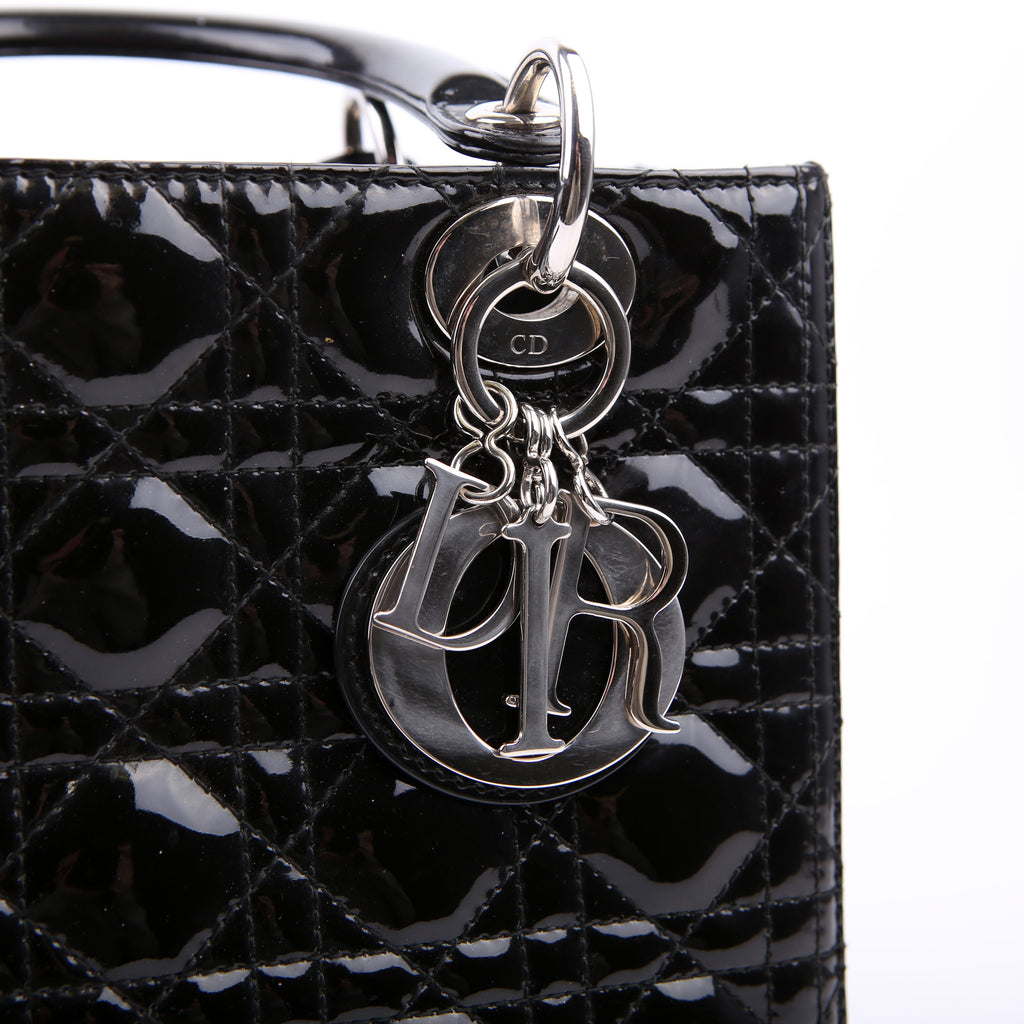 Lady Dior Medium Patent Black