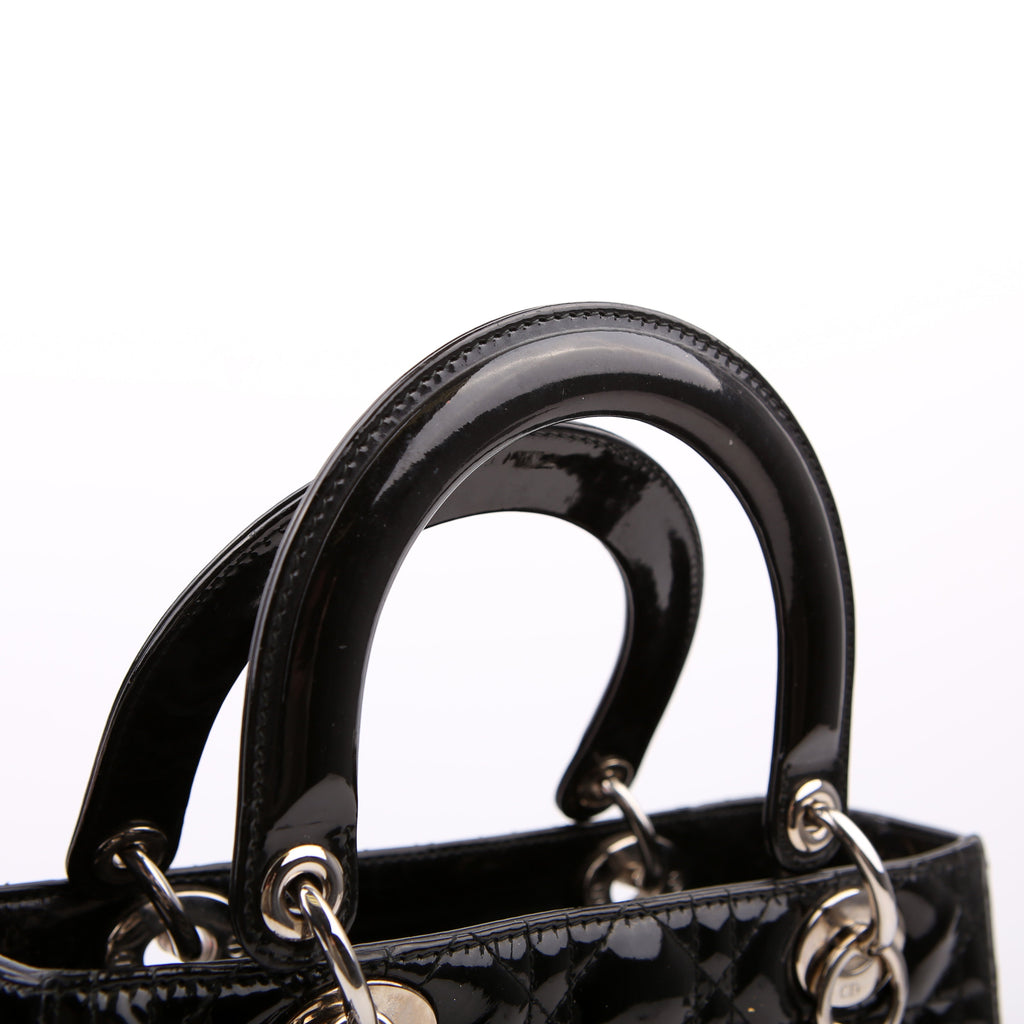 Lady Dior Medium Patent Black