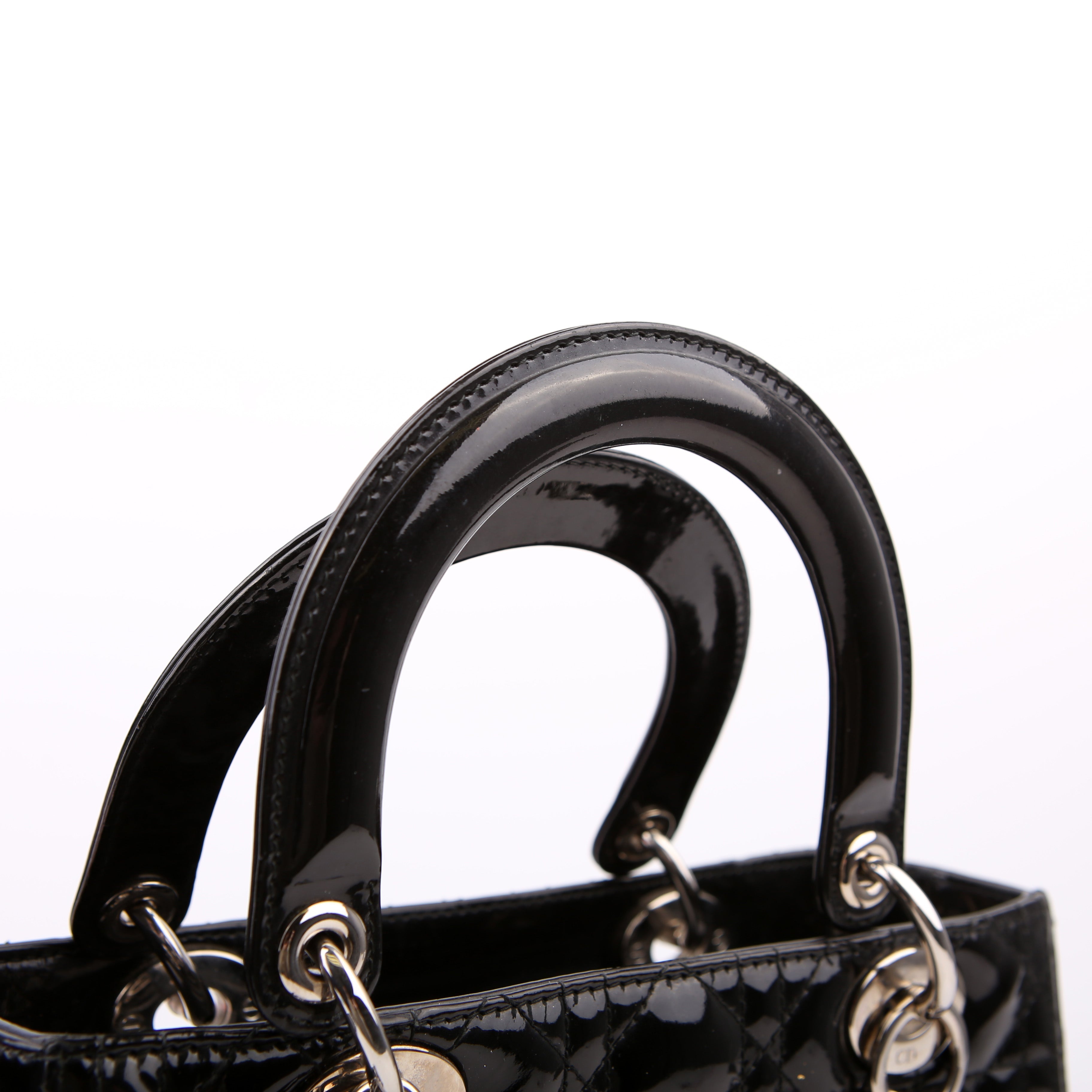 Lady Dior Medium Patent Black