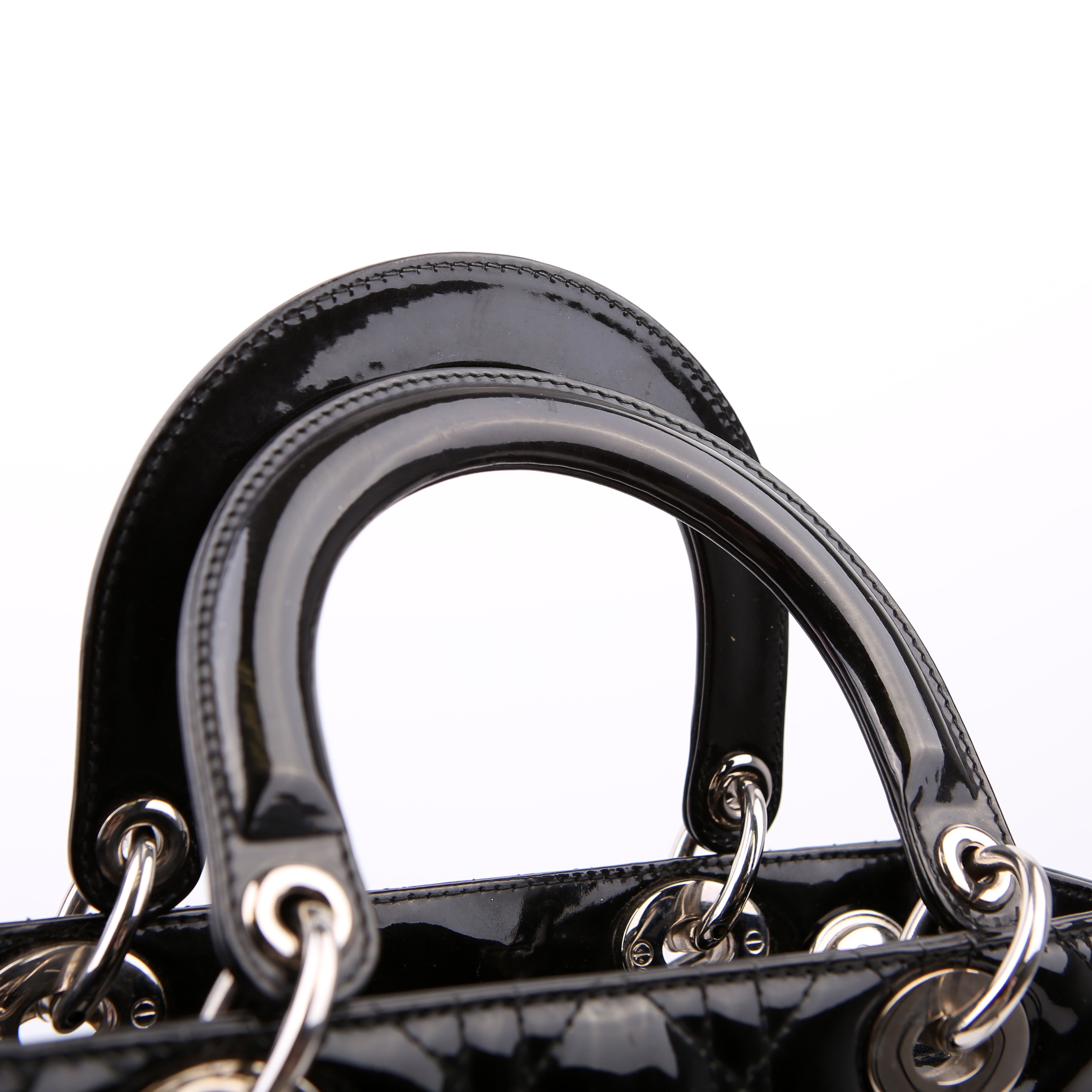 Lady Dior Medium Patent Black