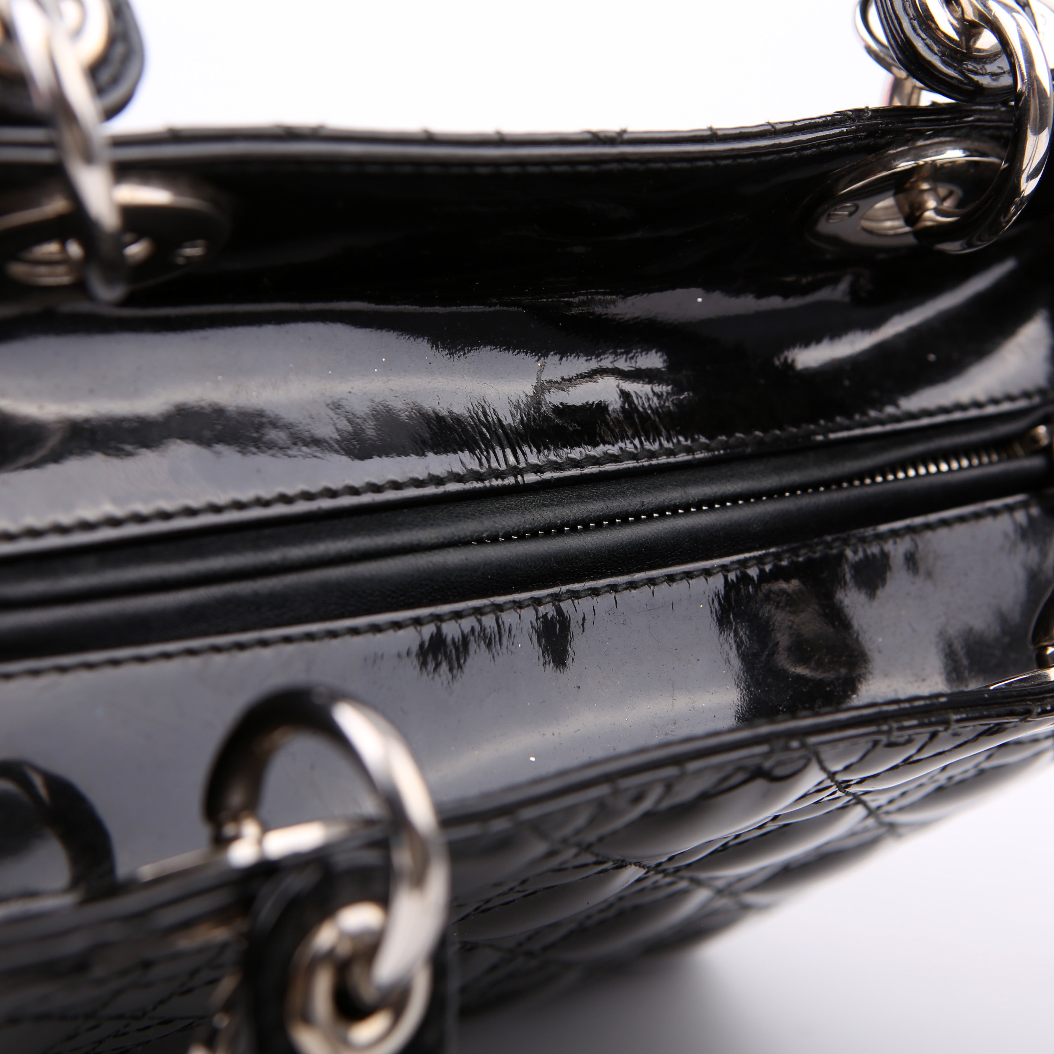 Lady Dior Medium Patent Black