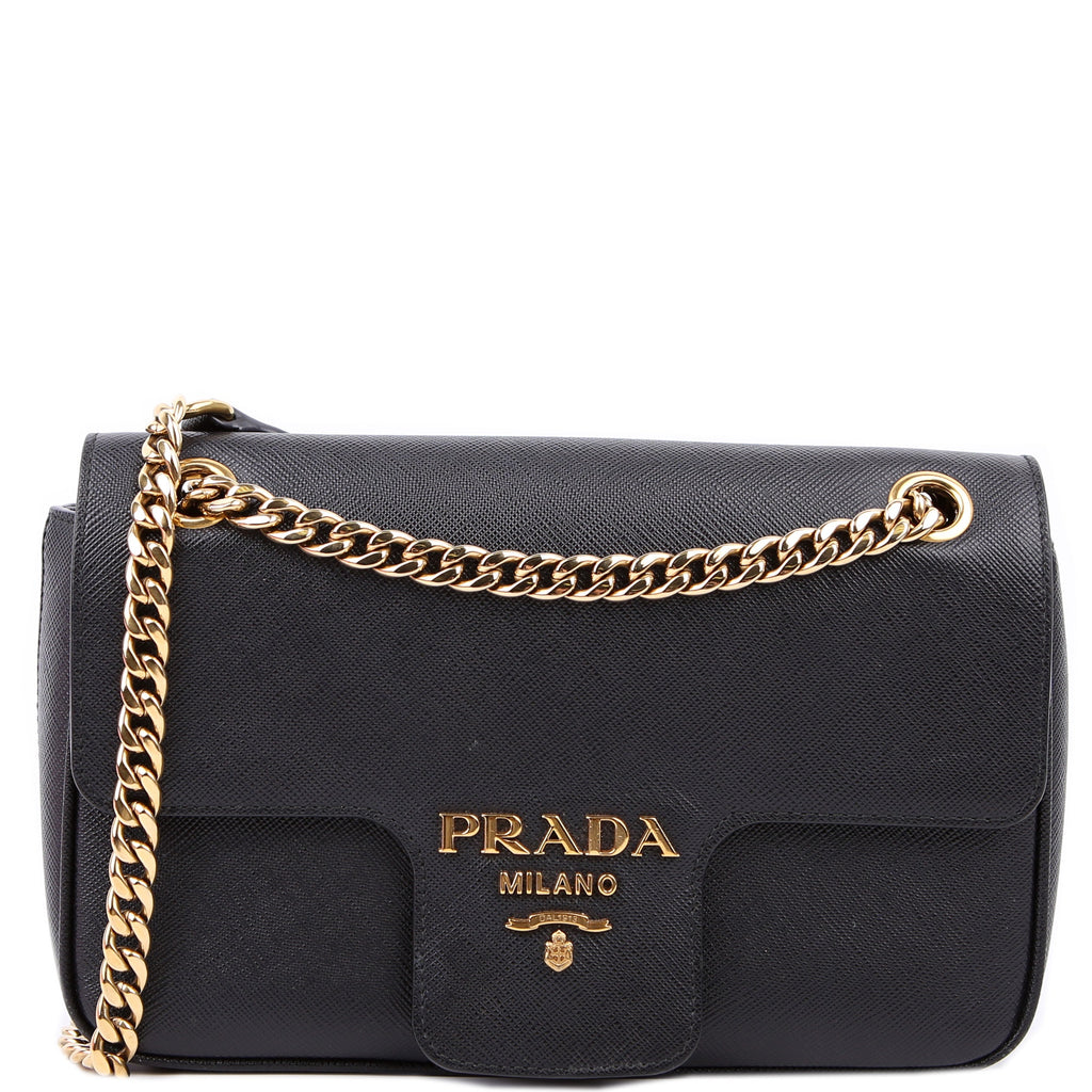 Pattina Flap Saffiano Small Black