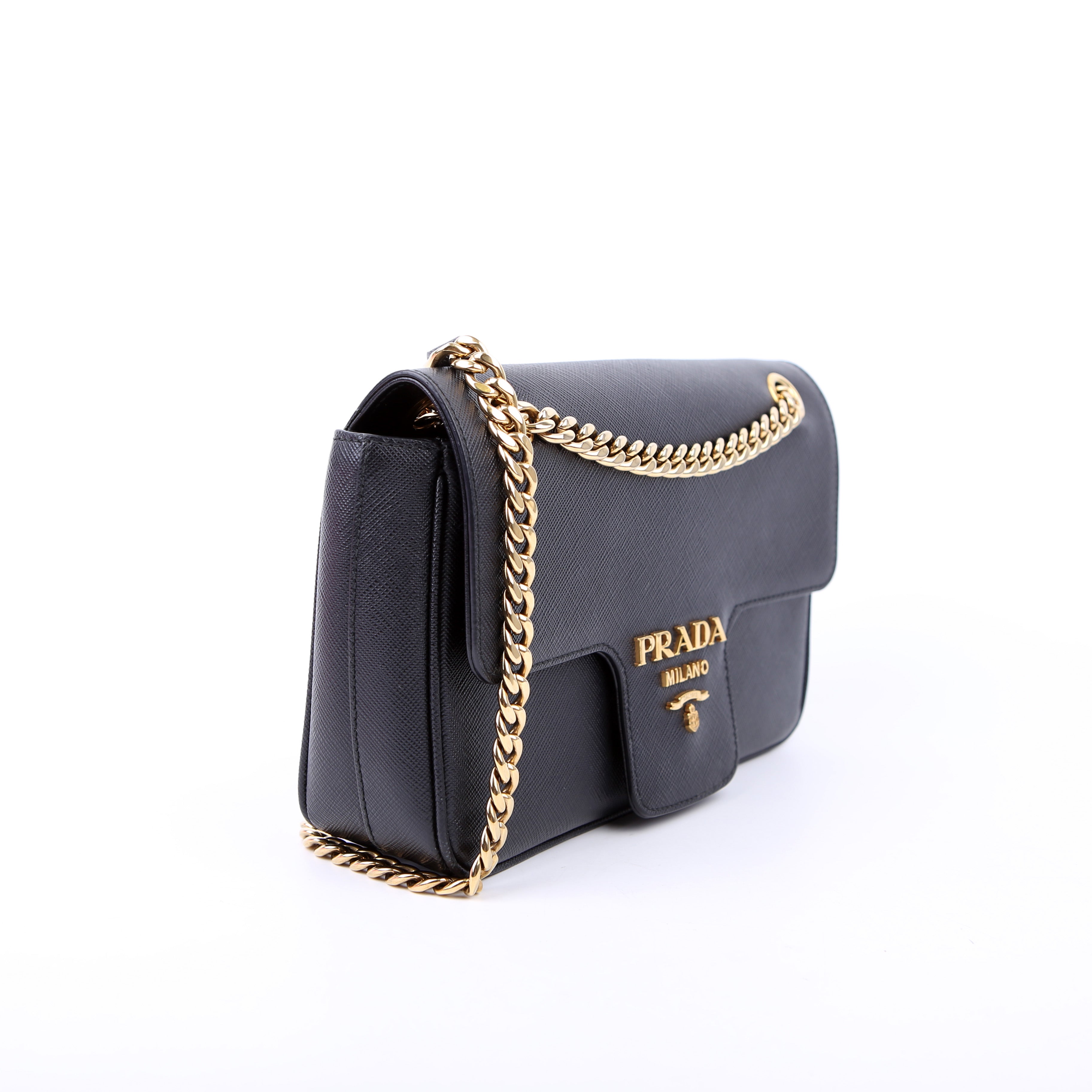 Pattina Flap Saffiano Small Black