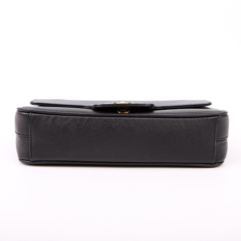 Pattina Flap Saffiano Small Black