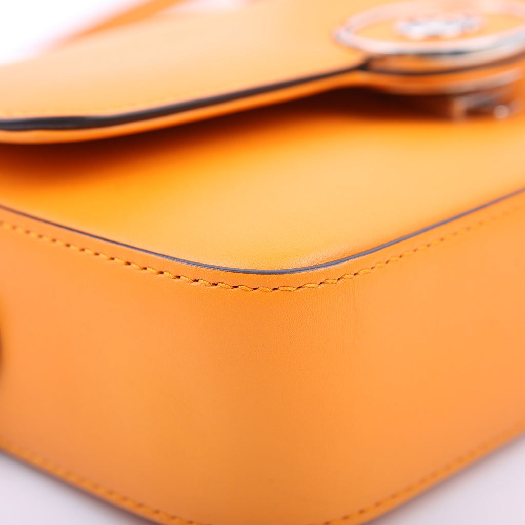 Gucci 739722 GG Petite Mini Shoulder Bag Calfskin Orange
