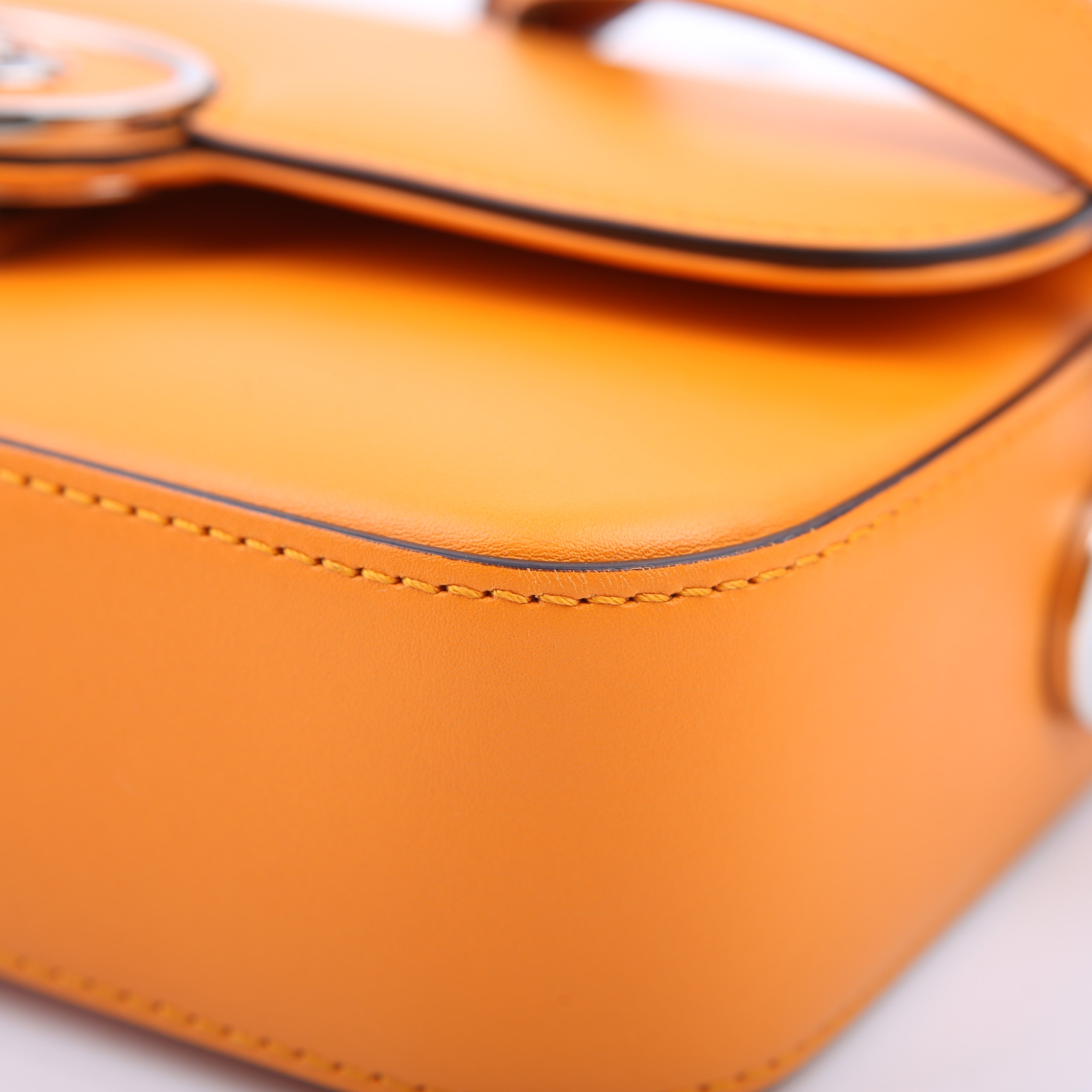 Gucci 739722 GG Petite Mini Shoulder Bag Calfskin Orange
