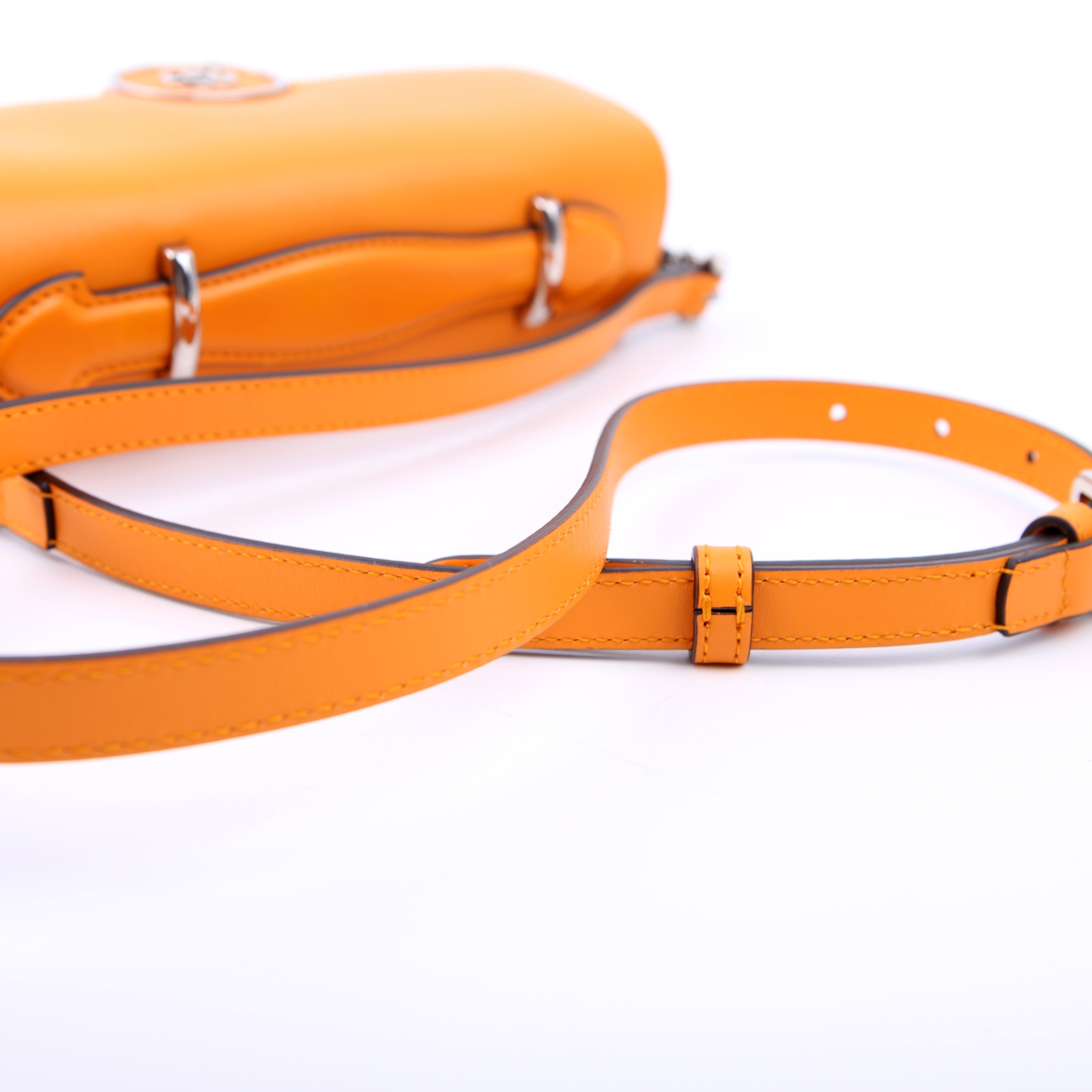 Gucci 739722 GG Petite Mini Shoulder Bag Calfskin Orange