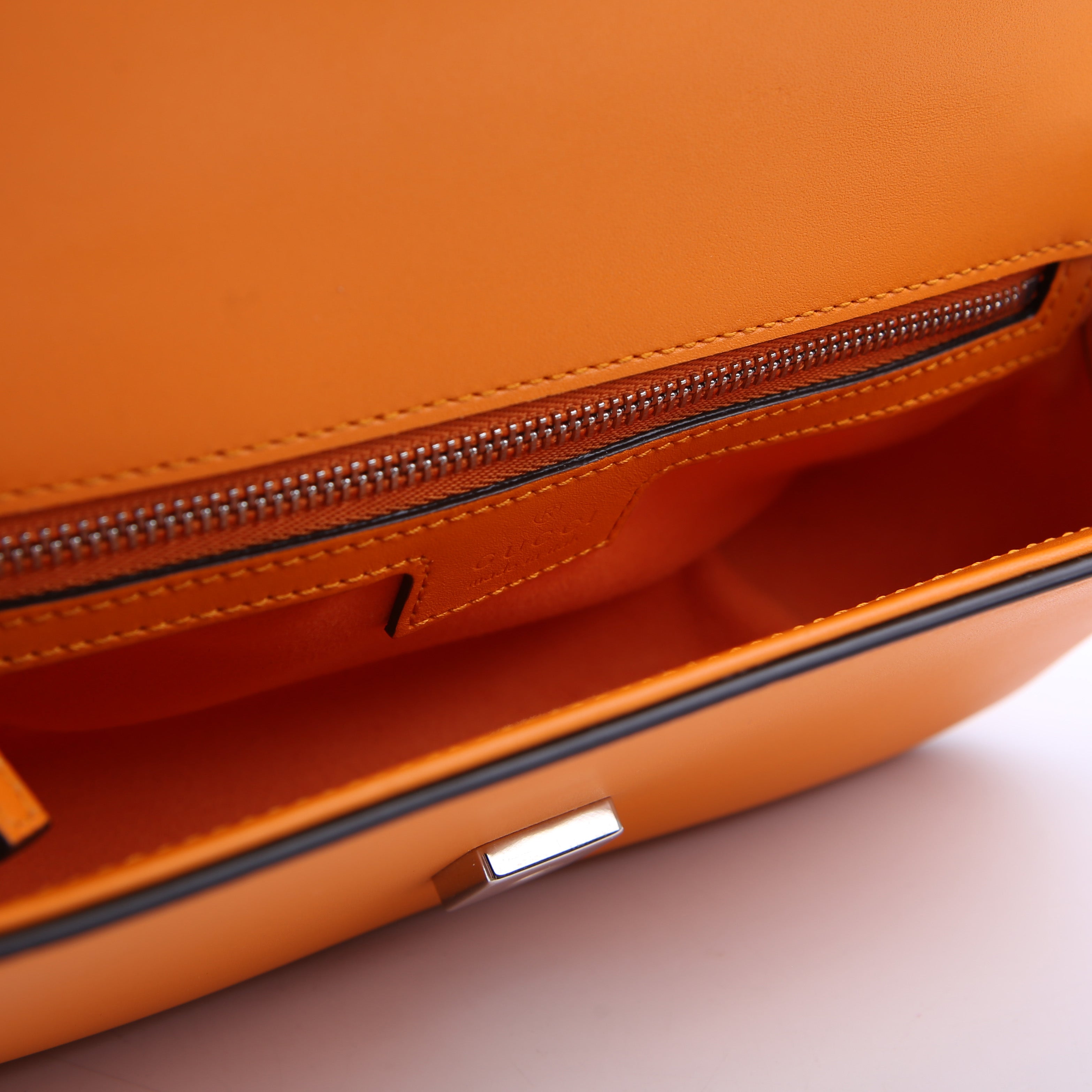 Gucci 739722 GG Petite Mini Shoulder Bag Calfskin Orange